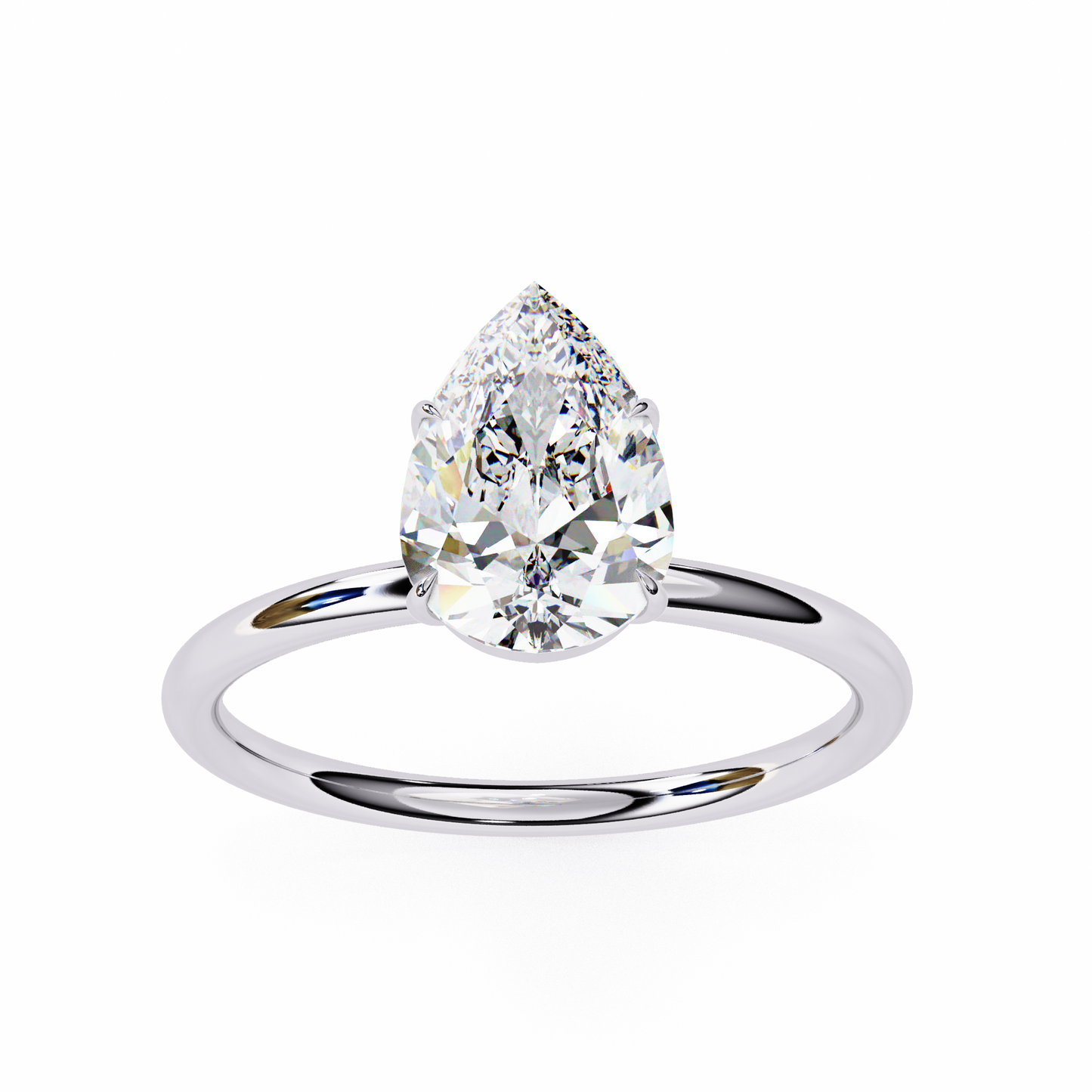 1.75 Ct Pear Cut Lab Grown Diamond Solitaire Engagement Ring/Pear Cut Diamond/CVD Diamond Ring/10k Gold/14k Gold/18k Gold/White Gold/Rose old/Yellow Gold/Prong Setting