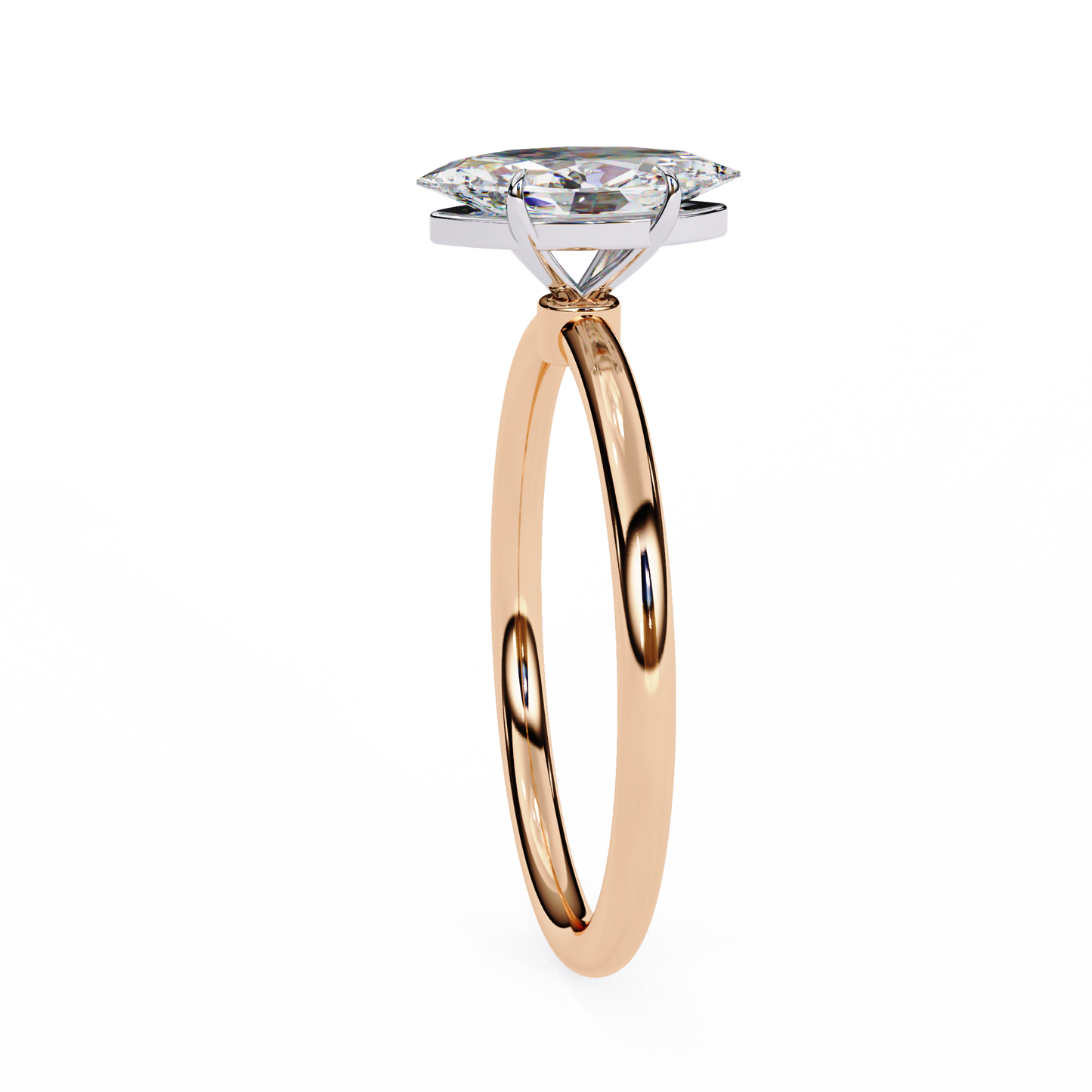 1.5 Ct Marquise Cut Lab Grown Diamond Yellow Gold Engagement Ring/Six Prong Setting/10k Gold/14k Gold/18k Gold/White Gold/Rose Gold/Yellow Gold/CVD Diamond Ring/Marquise Cut Diamond
