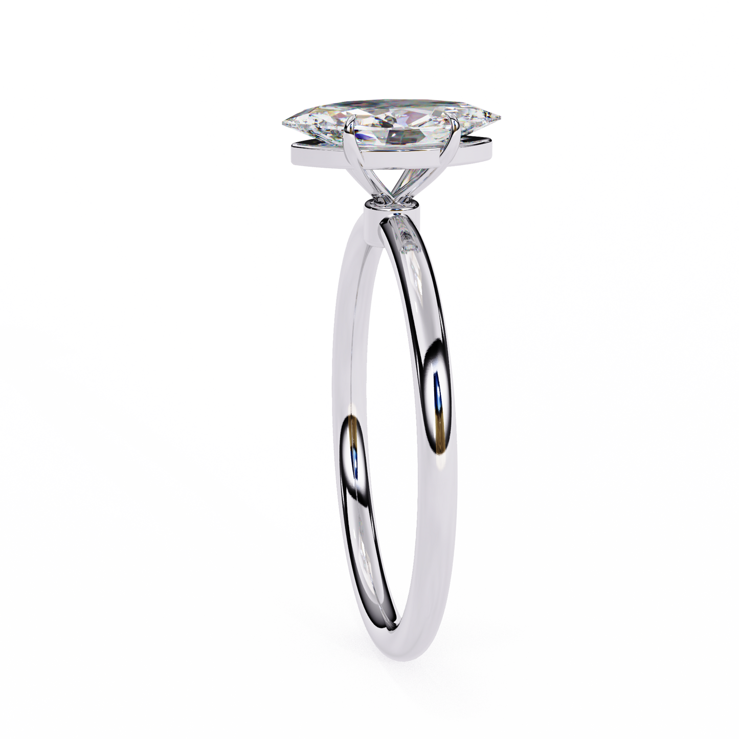 1.5 Ct Marquise Cut Lab Grown Diamond Yellow Gold Engagement Ring/Six Prong Setting/10k Gold/14k Gold/18k Gold/White Gold/Rose Gold/Yellow Gold/CVD Diamond Ring/Marquise Cut Diamond