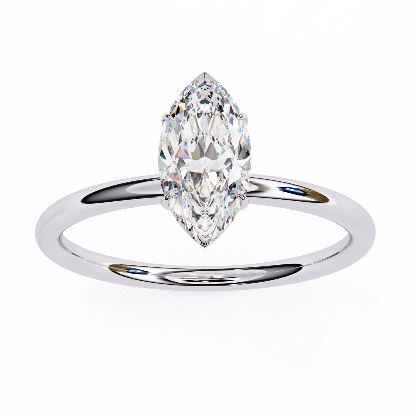 1.5 Ct Marquise Cut Lab Grown Diamond Yellow Gold Engagement Ring/Six Prong Setting/10k Gold/14k Gold/18k Gold/White Gold/Rose Gold/Yellow Gold/CVD Diamond Ring/Marquise Cut Diamond