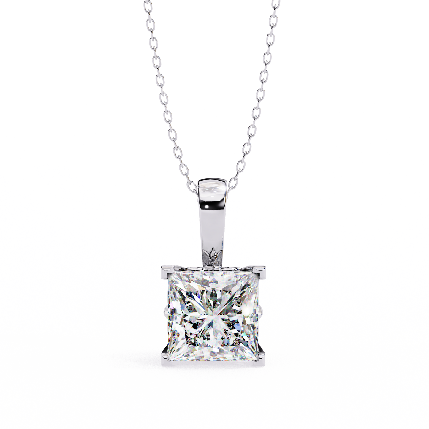 2.62 CT Princess Cut Lab Grown Diamond Solitaire Four Prong Pendant/CVD Diamond Pendant/Gold Diamond Pendant/2 Ct Diamond Pendant/Solitaire Diamond Pendant/Anniversary Gift For Her/igi Certified/Ethical Diamond/Silver Pendant/Gold Pendant/CVD Diamond Pendant/EF Color Diamond/VS Clarity Diamond/Manmade Diamond/Lab Grown Diamond/Pendant Necklace/Princess Cut Diamond/Pendant
