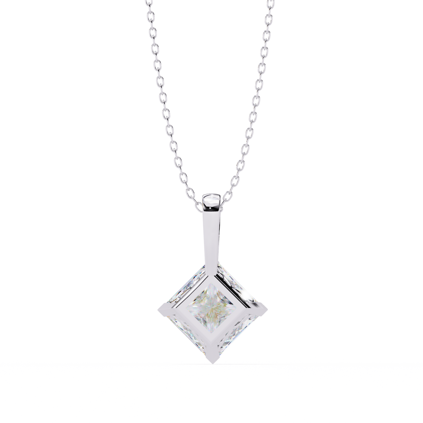2.88 Ct Princess Cut Lab Grown Diamond Four Prong Pendant/CVD Diamond Pendant/Gold Diamond Pendant/2 Ct Diamond Pendant/Solitaire Diamond Pendant/Anniversary Gift For Her/igi Certified/Ethical Diamond/Silver Pendant/Gold Pendant/CVD Diamond Pendant/F Color Diamond/VS Clarity Diamond/Manmade Diamond/Lab Grown Diamond/Pendant Necklace/Princess Cut Diamond/Pendant