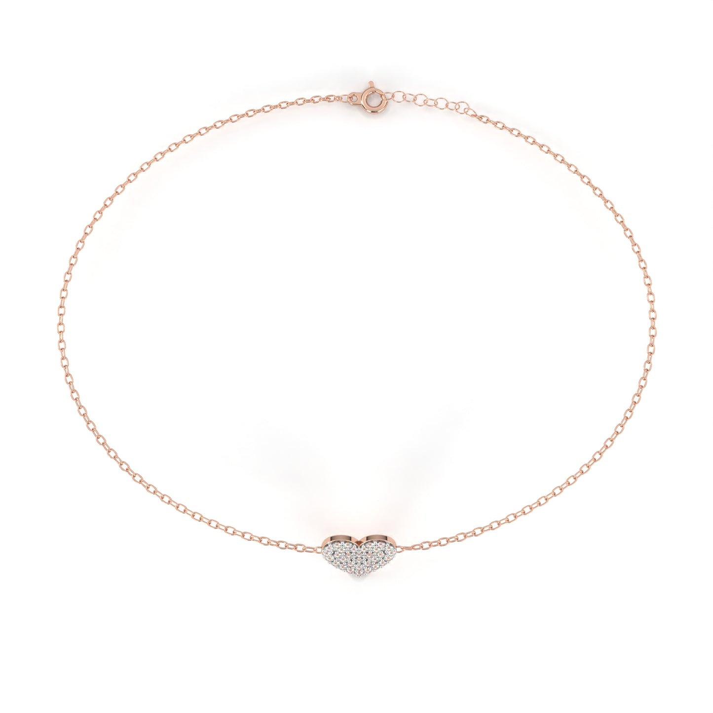 Round Cut Lab Grown Diamond Heart Bracelet/Gold Diamond Bracelet/1 CTW Diamond Bracelet/Solitaire Diamond Bracelet/Anniversary Gift For Her/igi Certified/Ethical Diamond/Silver Bracelet/Gold Bracelet/EF Color Diamond/VS Clarity Diamond/Manmade Diamond/Lab Grown Diamond/Round Cut Diamond/Bracelet