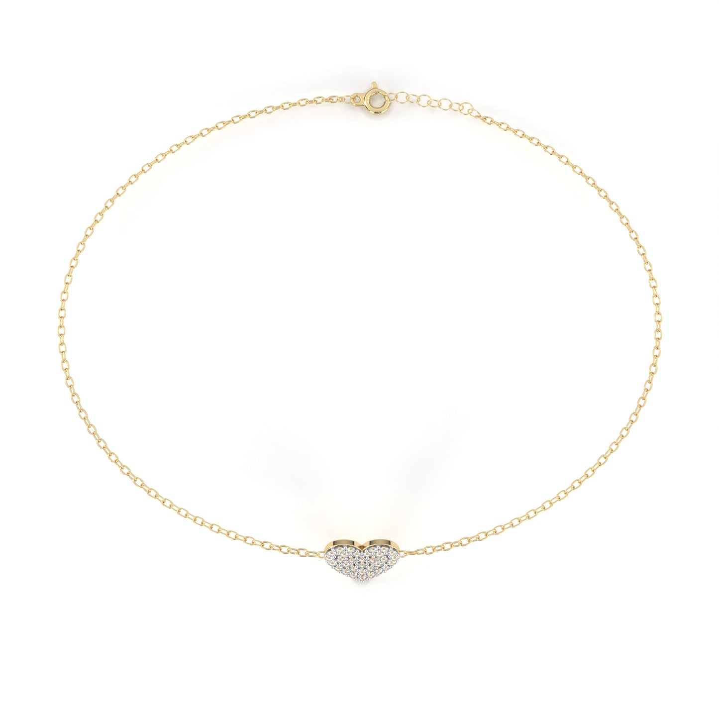 Round Cut Lab Grown Diamond Heart Bracelet/Gold Diamond Bracelet/1 CTW Diamond Bracelet/Solitaire Diamond Bracelet/Anniversary Gift For Her/igi Certified/Ethical Diamond/Silver Bracelet/Gold Bracelet/EF Color Diamond/VS Clarity Diamond/Manmade Diamond/Lab Grown Diamond/Round Cut Diamond/Bracelet