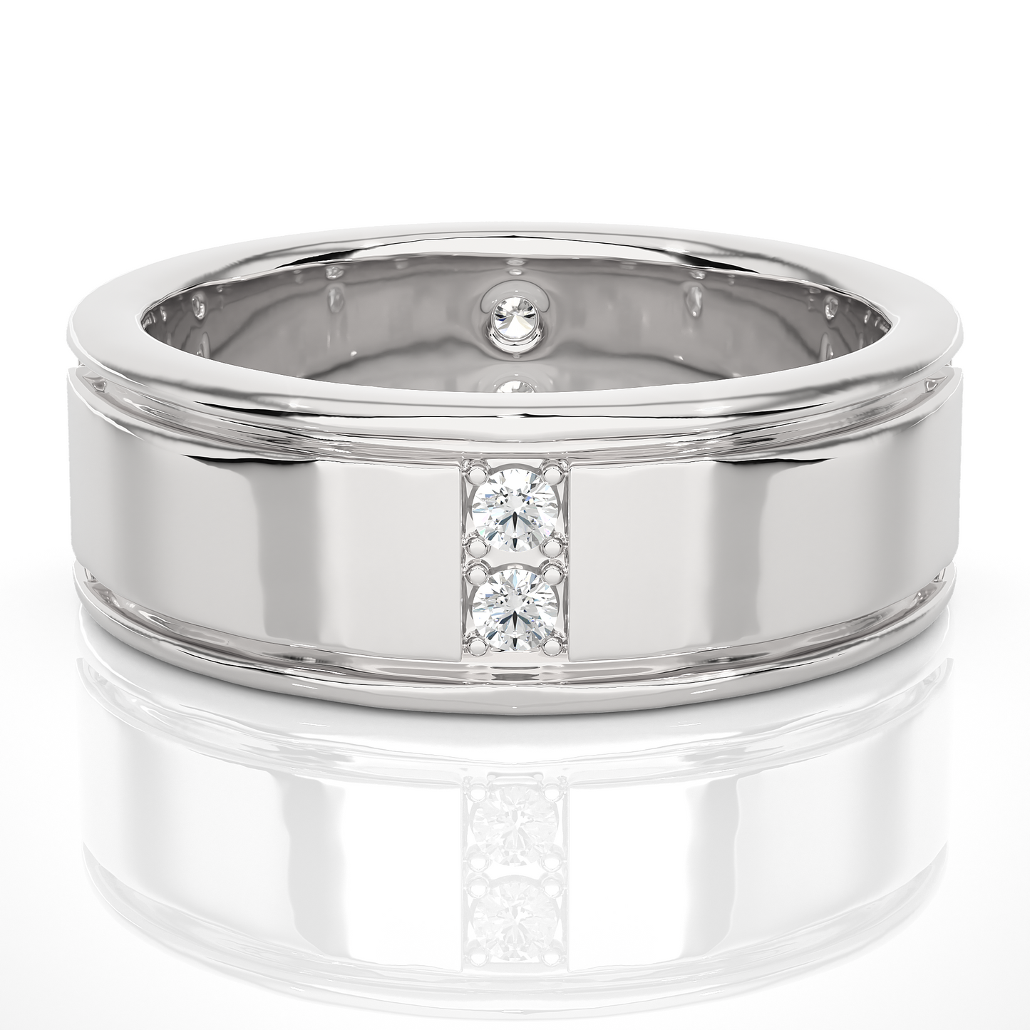 Bar Set Round Cut Ring/Wedding Ring/EF Color/VS Clarity/1 CTW Diamond Band/CVD Diamond Band/Round Cut Diamond/Prong Set/10k Gold/14k Gold/18k Gold/Yellow Gold/White Gold/Rose Gold/Anniversary Gift