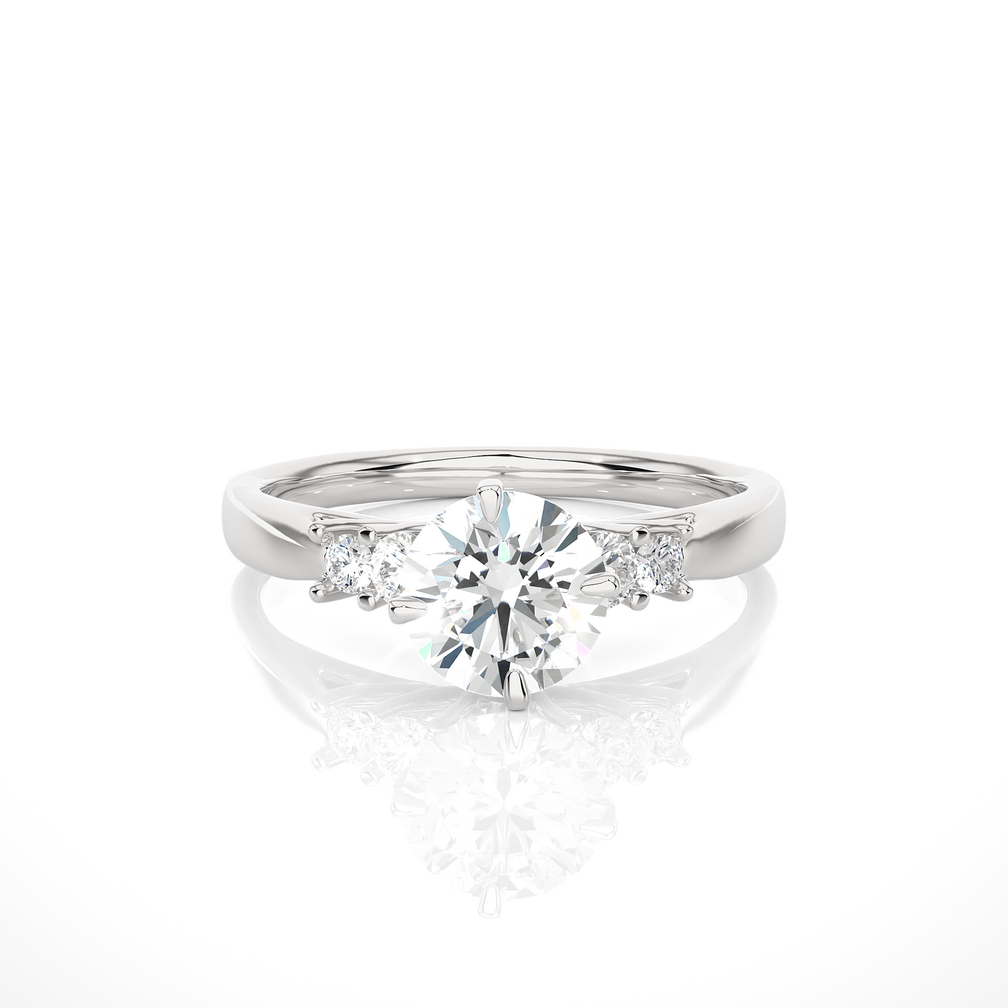 1.01 Ct Round Cut E-VS1 Lab Grown Diamond Engagement Ring/Wedding Ring/E Color/VS Clarity/1 Ct Diamond Ring/CVD Diamond Ring/Round Cut Diamond/Round Diamond Side Stone/Prong Set/Pave Set/10k Gold/14k Gold/18k Gold/Yellow Gold/White Gold/Rose Gold/Anniversary Gift