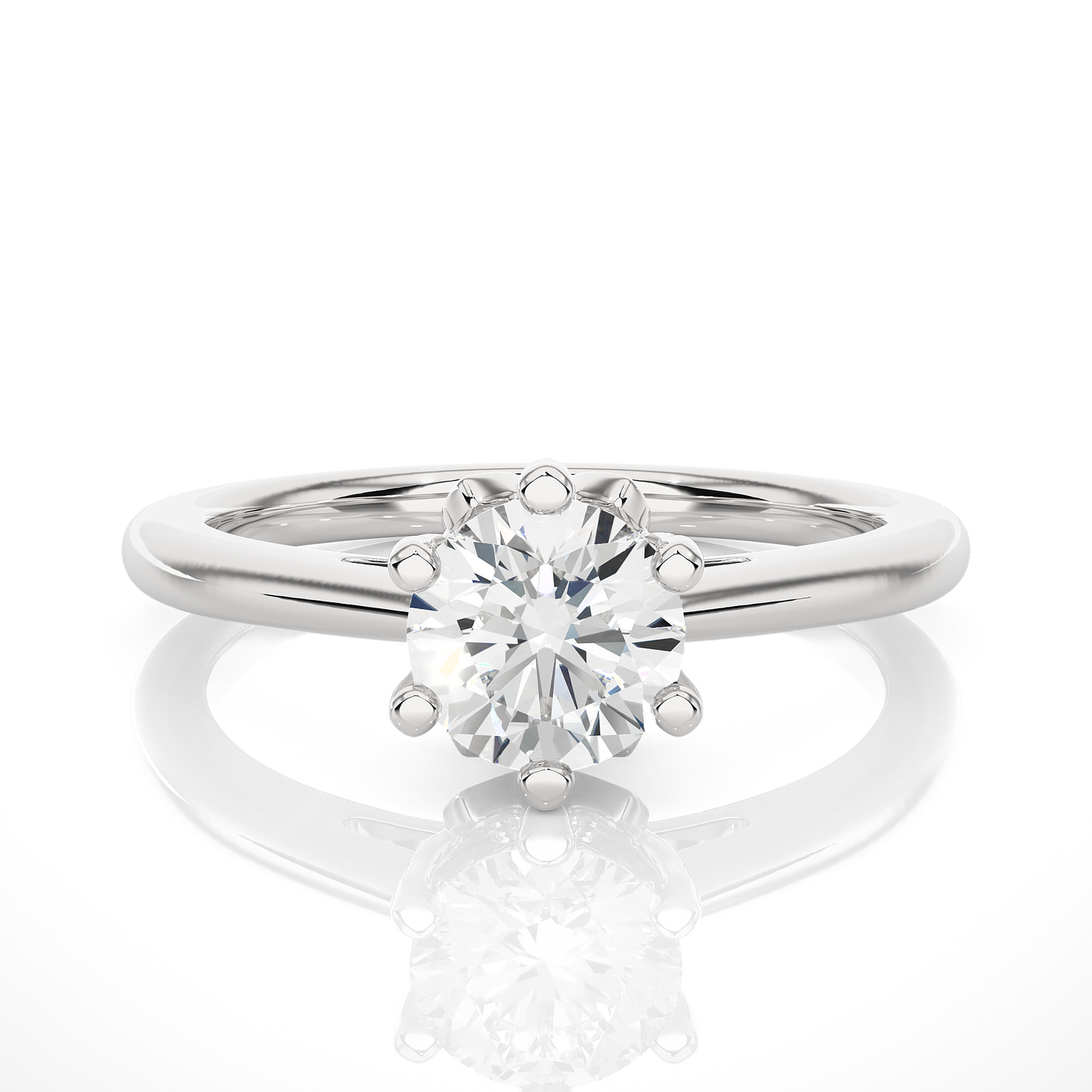 1.03 Ct Round Cut Lab Grown Diamond Six Prong Engagement Ring/Six Prong Setting/Round Cut Diamond/CVD Diamond Ring/1 Ct Diamond Ring/10k Gold/14k Gold/18k Gold/Yellow Gold/Rose Gold/White Gold