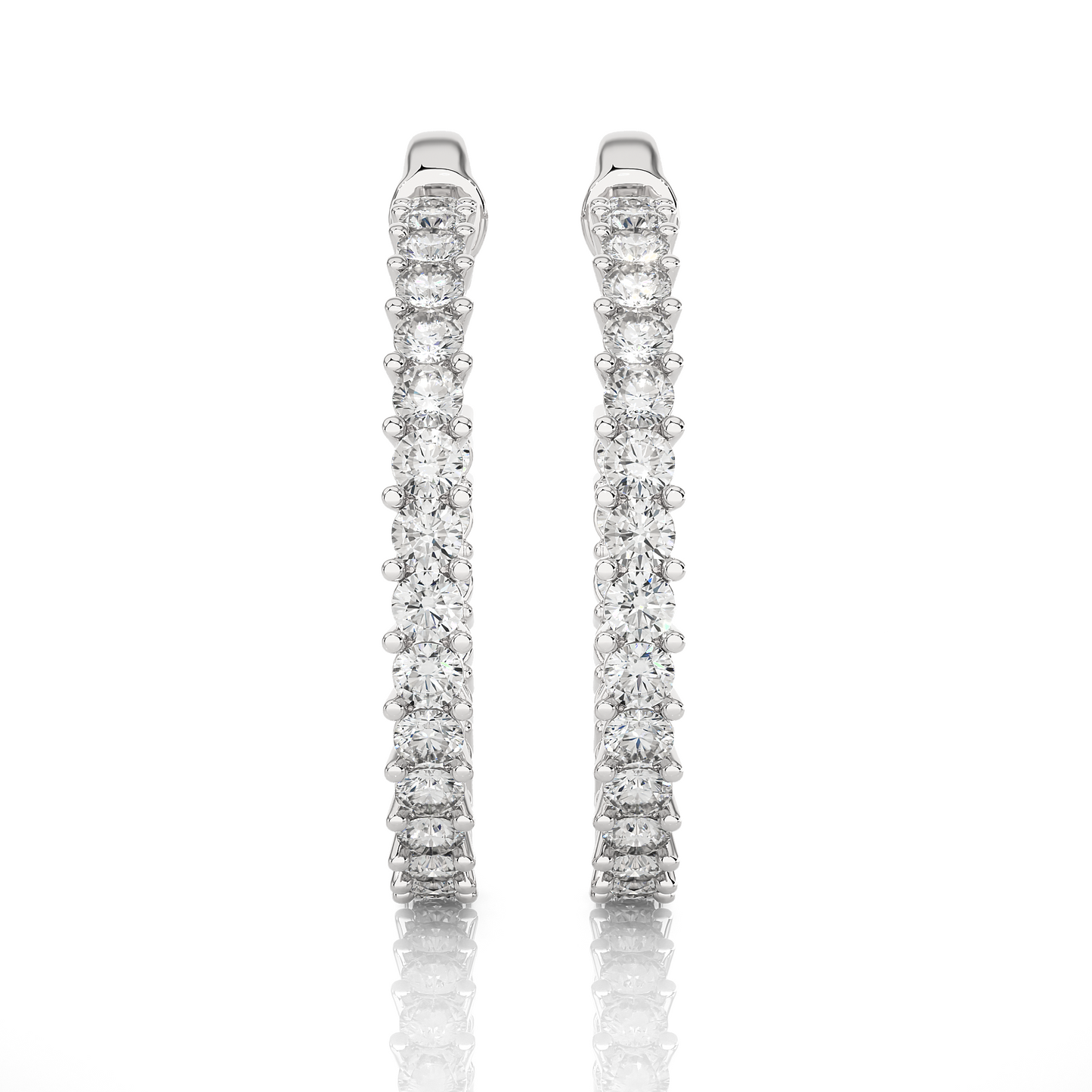 Inside-Out Hoops/Round Stone Earrings/Gold CVD Diamond Earring/Anniversary Gift/Solitaire Diamond Stud Earring/1 Ct Diamond Earring/Prong Setting/igi Certified/Stud Earring/Ethical Diamond/Silver Earring/Gold Earring/CVD Diamond Earring/E Color Diamond/VS Clarity Diamond/Manmade Diamond/Lab Grown Diamond/Round Cut Diamond