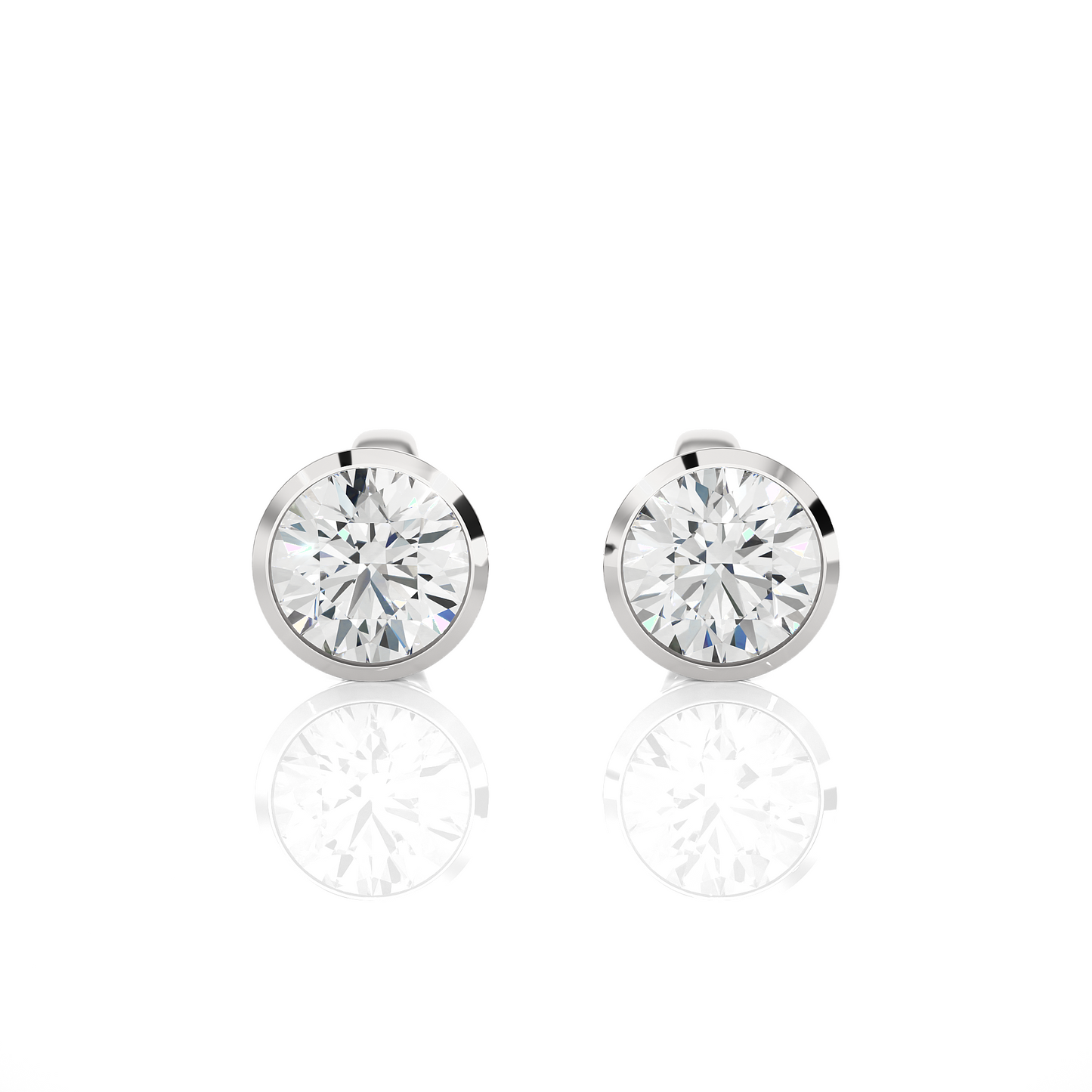 1 ct Bezel Studs/Gold CVD Diamond Earring/Anniversary Gift/Solitaire Diamond Stud Earring/1 Ct Diamond Earring/Prong Setting/igi Certified/Stud Earring/Ethical Diamond/Silver Earring/Gold Earring/CVD Diamond Earring/E Color Diamond/VS Clarity Diamond/Manmade Diamond/Lab Grown Diamond/Round Cut Diamond
