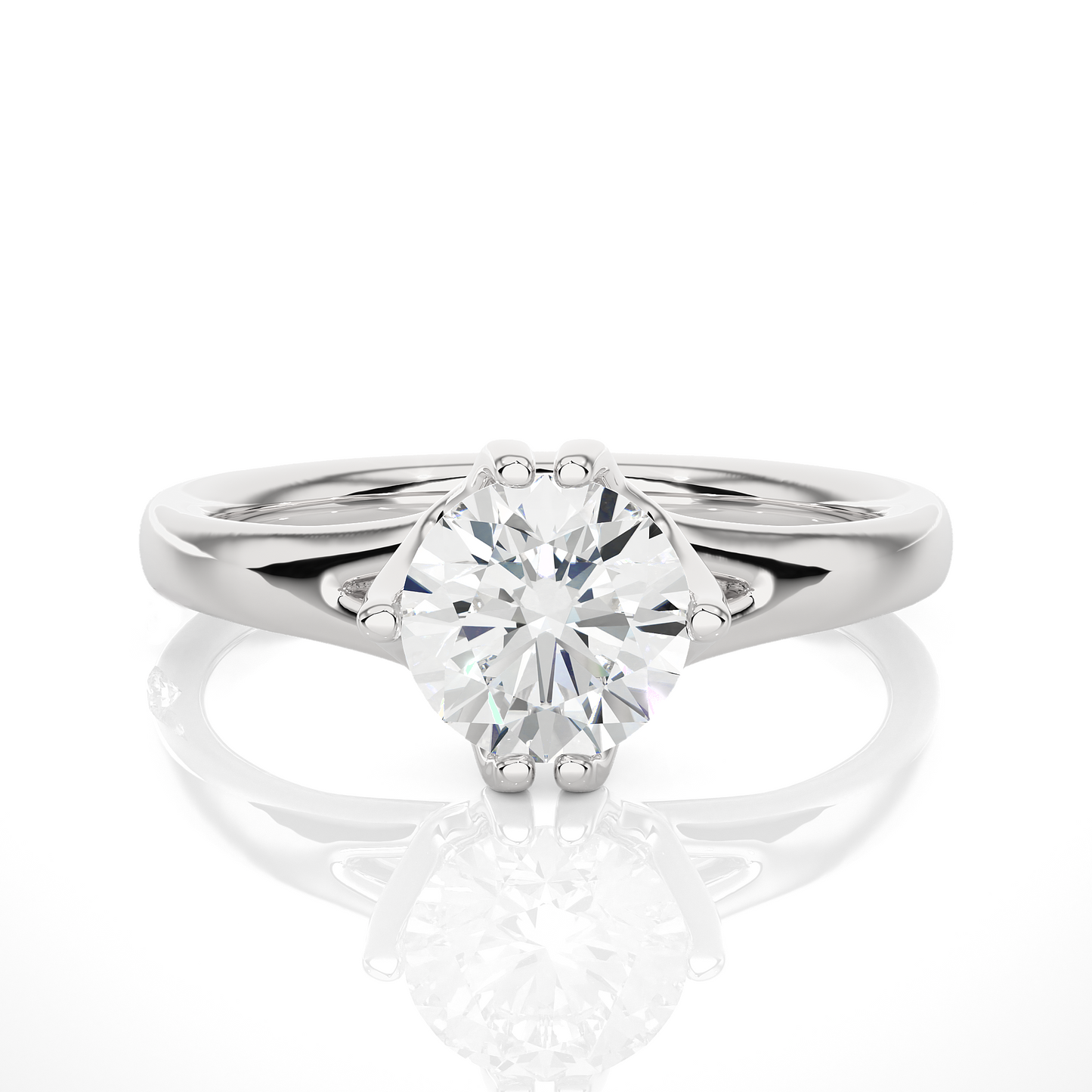 1 ct Solitaire Ring/Round Cut Diamond/Engagement Ring/Wedding Ring/Six Prong Setting/CVD Diamond Ring/1 Ct Diamond Ring/E Color/VS Clarity/Rose Gold/White Gold/Yellow Gold/10k Gold/14k Gold/18k Gold/Anniversary Gift