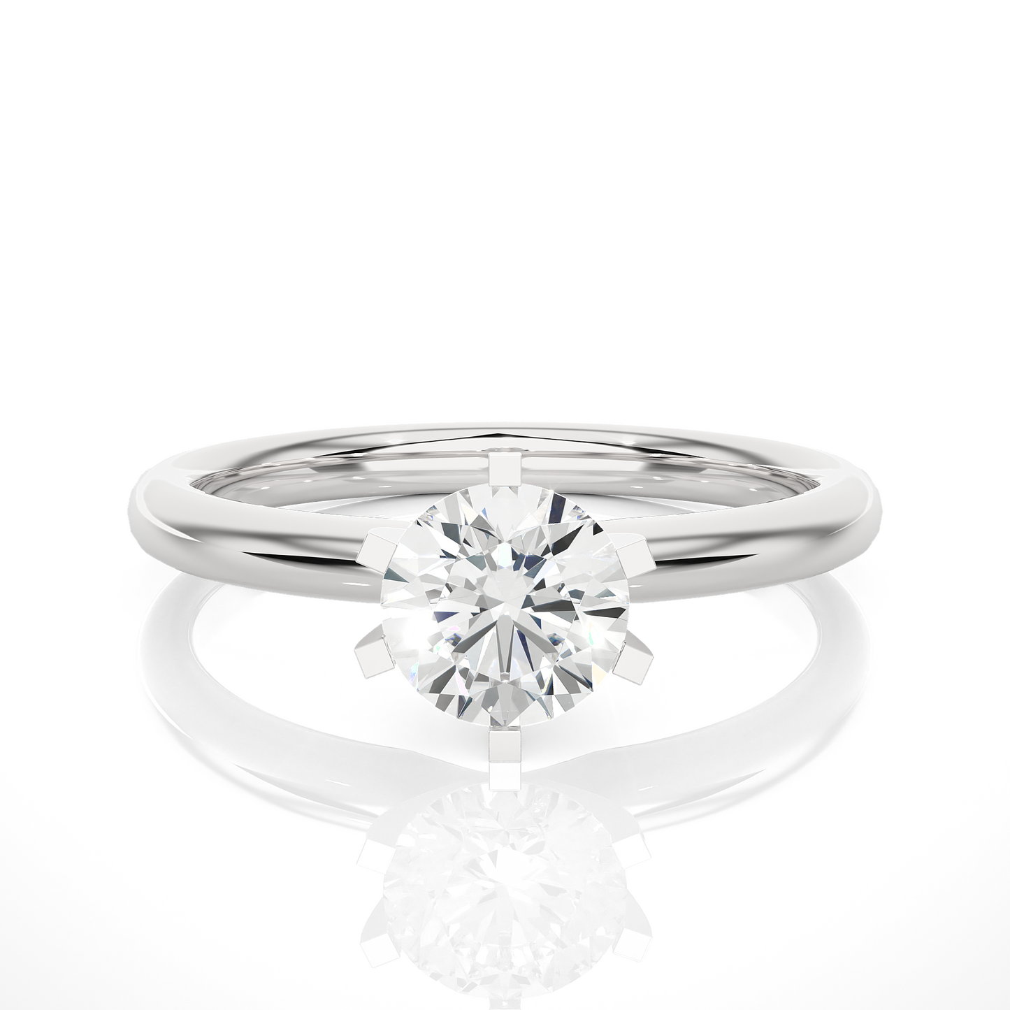 1 ct Six Prong Solitaire Ring/Round Cut Diamond/1 Ct Diamond Ring/Six Prong Setting/CVD Diamond Ring/Engagement Ring/Wedding Ring/White Gold/Rose Gold/Yellow Gold/10k Gold/14k Gold/18k Gold