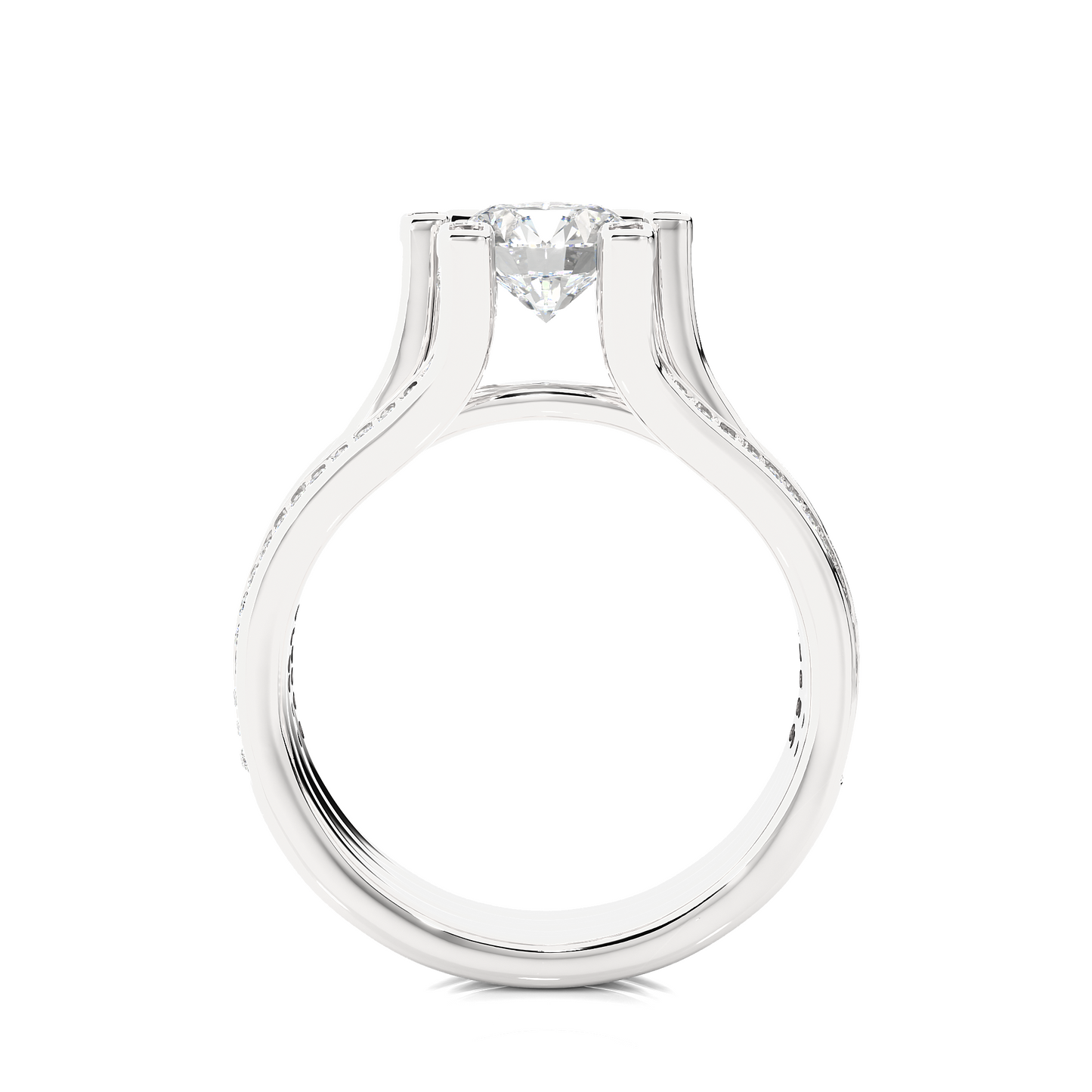 1.05 Ct Round Cut Lab Grown Diamond Engagement Ring/Wedding Ring/E Color/VS Clarity/1 Ct Diamond Ring/CVD Diamond Ring/Round Cut Diamond/Round Diamond Side Stone/Prong Set/Pave Set/10k Gold/14k Gold/18k Gold/Yellow Gold/White Gold/Rose Gold/Anniversary Gift