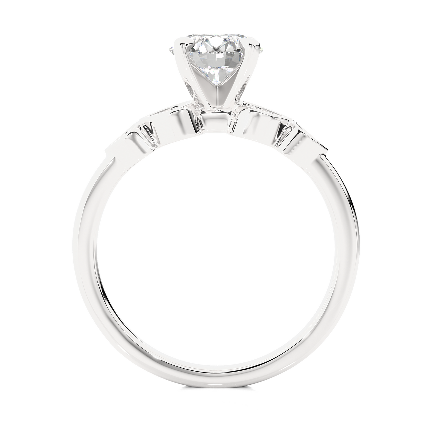 1.53 Ct Round Cut E-VS1 Lab Grown Diamond Gold Engagement Ring/Wedding Ring/E Color/VS Clarity/1 Ct Diamond Ring/CVD Diamond Ring/Round Cut Diamond/Round Diamond Side Stone/Prong Set/Pave Set/10k Gold/14k Gold/18k Gold/Yellow Gold/White Gold/Rose Gold/Anniversary Gift