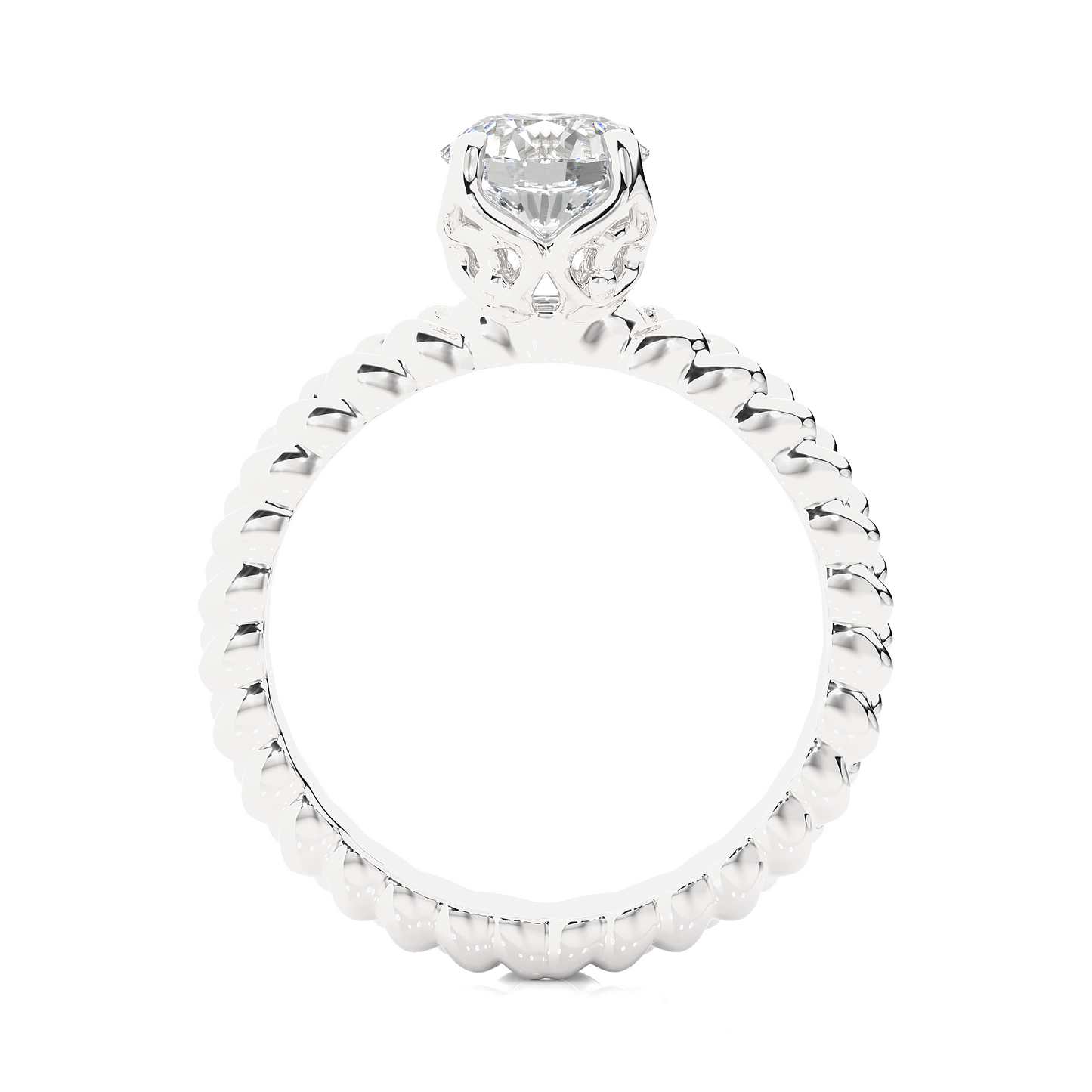 1.5 ct Braid Solitaire Ring/Engagement Ring/Wedding Ring/F Color/VS Clarity/1 Ct Diamond Ring/CVD Diamond Ring/Round Cut Diamond/Prong Set/10k Gold/14k Gold/18k Gold/Yellow Gold/White Gold/Rose Gold/Anniversary Gift