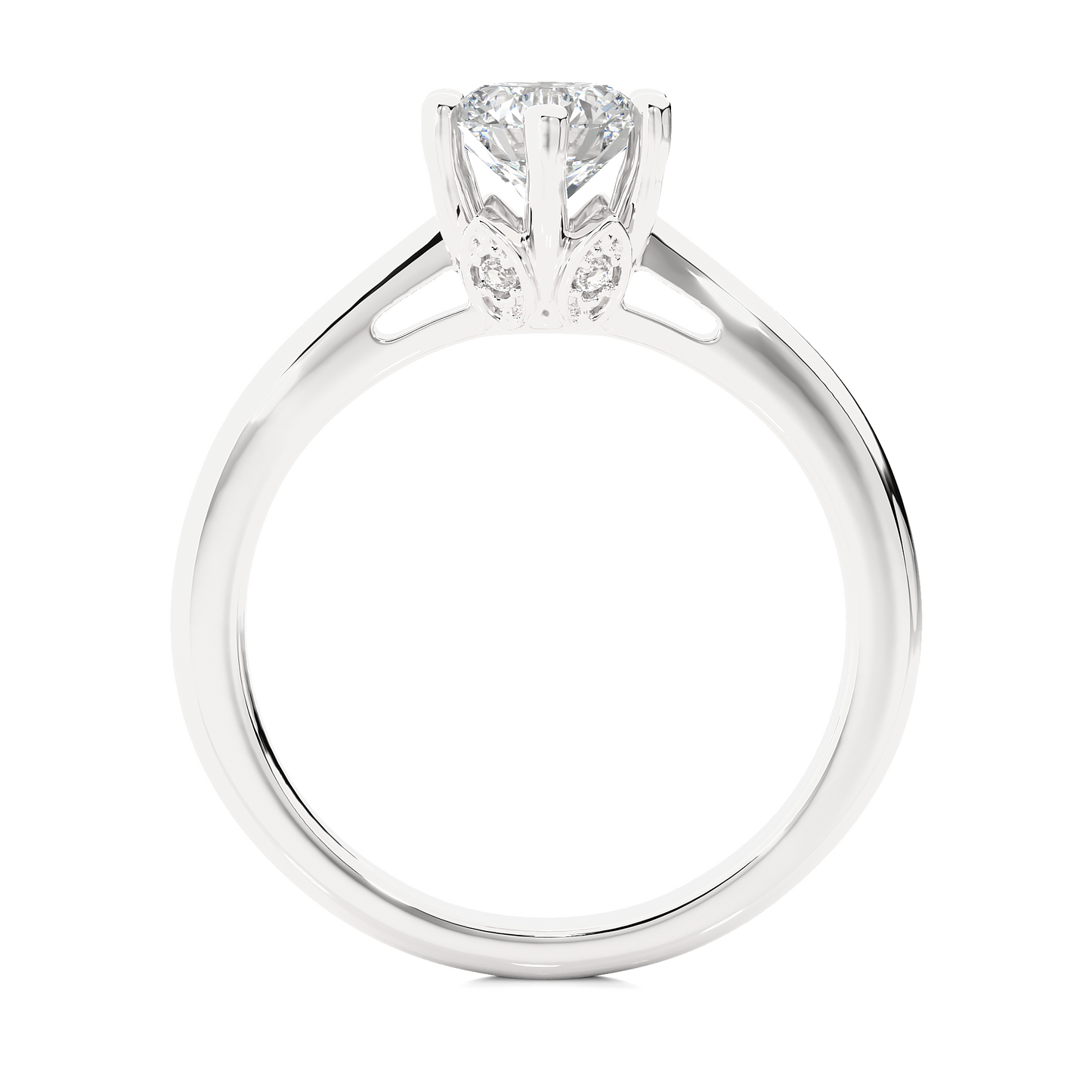 1.03 Ct Round Cut Lab Grown Diamond Six Prong Engagement Ring/Six Prong Setting/Round Cut Diamond/CVD Diamond Ring/1 Ct Diamond Ring/10k Gold/14k Gold/18k Gold/Yellow Gold/Rose Gold/White Gold