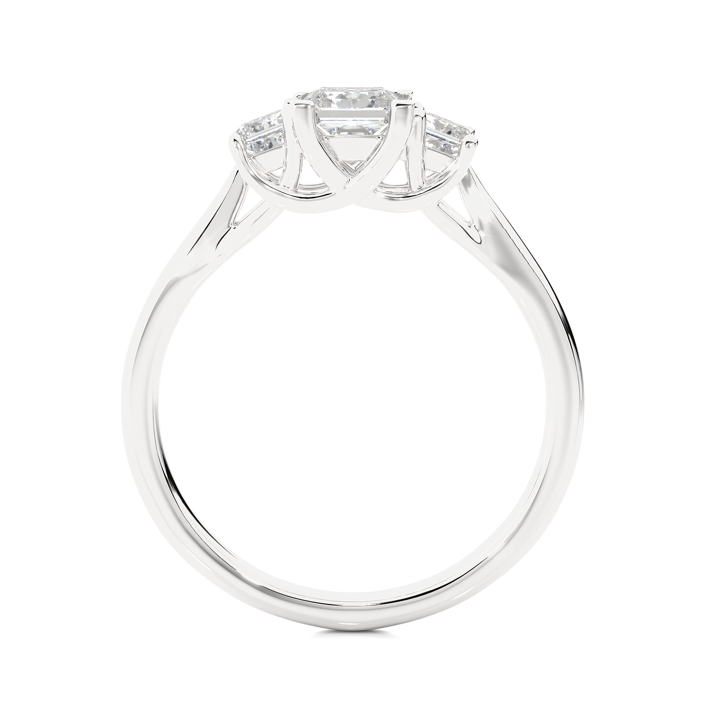 1.07 Ct Princess Cut Lab Grown Diamond Three Stone Gold Engagement Ring/Wedding Ring/F Color/VS Clarity/1 Ct Diamond Ring/CVD Diamond Ring/Princess Cut Diamond/Princess Diamond Side Stone/Prong Set/Three Stone Set/10k Gold/14k Gold/18k Gold/Yellow Gold/White Gold/Rose Gold/Anniversary Gift