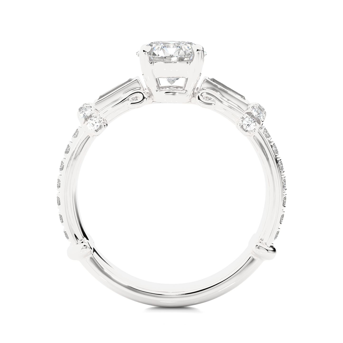 1.36 Ct Round E-VS Cut Lab Grown Diamond Gold Engagement Ring/Wedding Ring/E Color/VS Clarity/1 Ct Diamond Ring/CVD Diamond Ring/Round Cut Diamond/Round Diamond Side Stone/Prong Set/Pave Set/10k Gold/14k Gold/18k Gold/Yellow Gold/White Gold/Rose Gold/Anniversary Gift