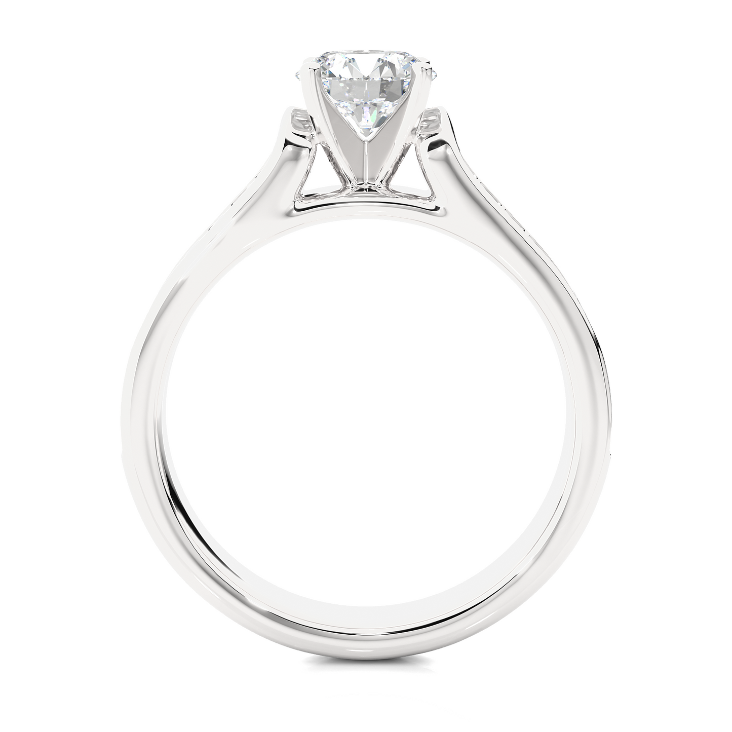 1.08 CT Round Cut E/VS1 Lab Diamond Engagement Ring in Multi-pave Setting/Wedding Ring/F Color/VS Clarity/1 Ct Diamond Ring/CVD Diamond Ring/Round Cut Diamond/Round Diamond Side Stone/Four Prong Set/Pave Set/10k Gold/14k Gold/18k Gold/Yellow Gold/White Gold/Rose Gold/Anniversary Gift