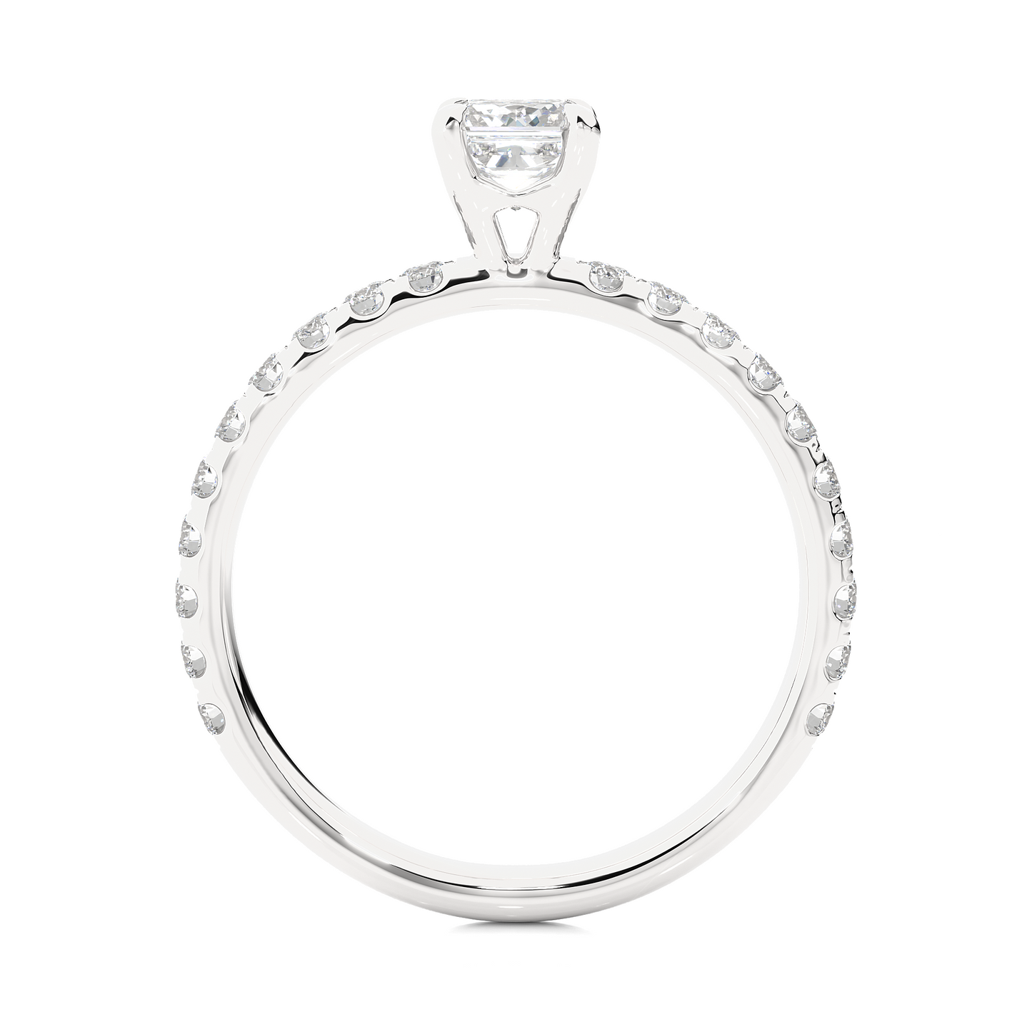 1.08 Ct Princess Cut F-VS Lab Grown Diamond Engagement Ring/Wedding Ring/F Color/VS Clarity/1 Ct Diamond Ring/CVD Diamond Ring/Princess Cut Diamond/Round Diamond Side Stone/Prong Set/Pave Set/10k Gold/14k Gold/18k Gold/Yellow Gold/White Gold/Rose Gold/Anniversary Gift