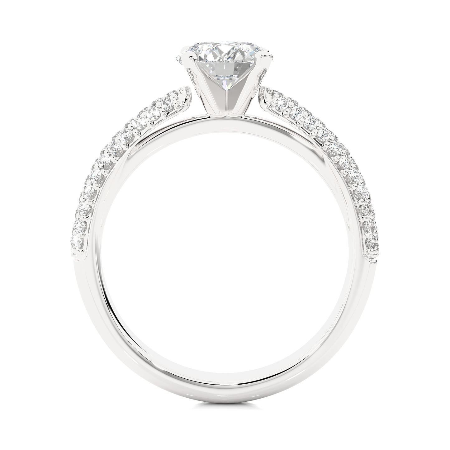 1.02 Ct Round Cut E/VS1 Lab Grown Diamond Gold Engagement Ring/Wedding Ring/E Color/VS Clarity/1 Ct Diamond Ring/CVD Diamond Ring/Round Cut Diamond/Round Diamond Side Stone/Prong Set/Pave Set/10k Gold/14k Gold/18k Gold/Yellow Gold/White Gold/Rose Gold/Anniversary Gift