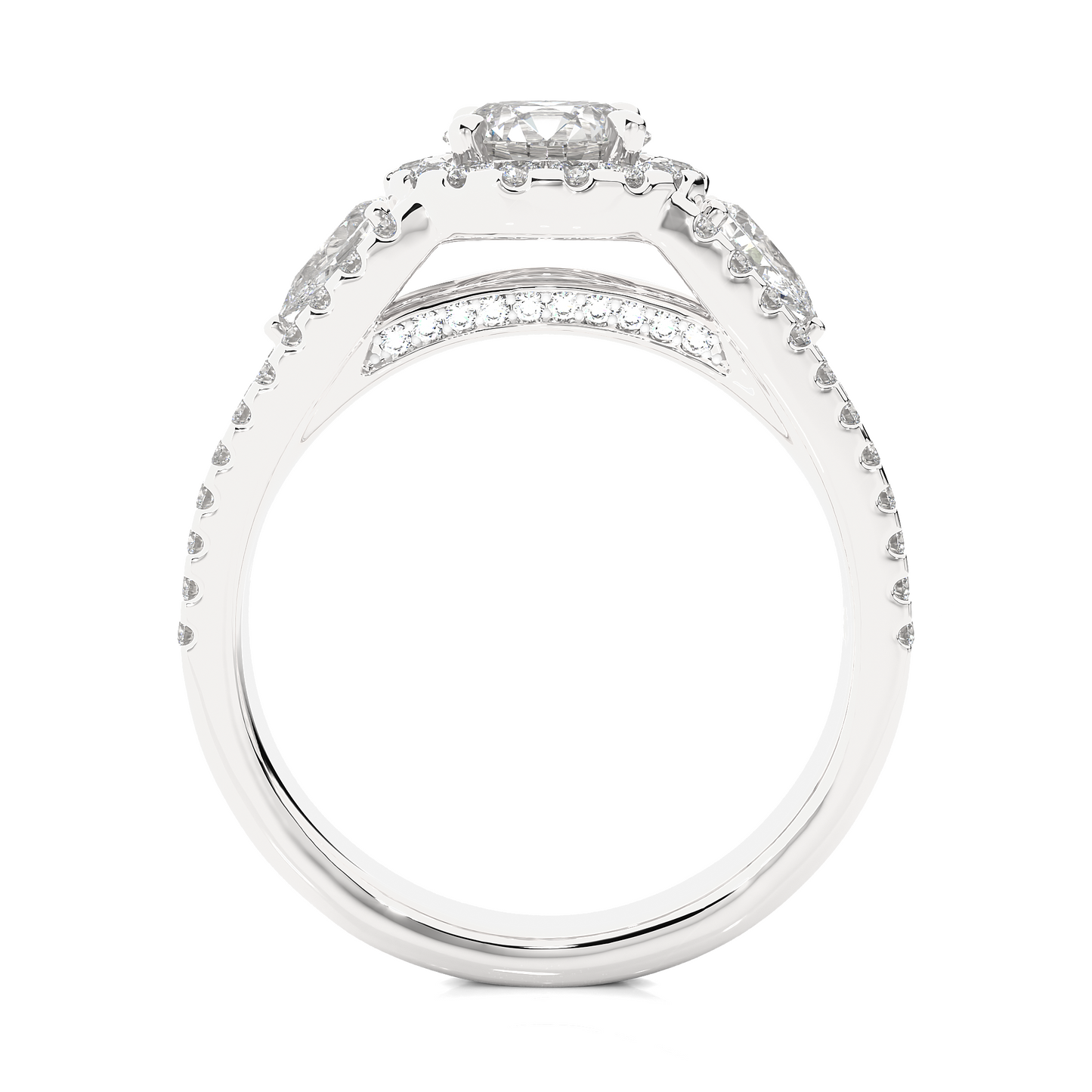 1.18 Ct Round Cut F-VS1 Lab Grown Diamond Gold Engagement Ring/Wedding Ring/F Color/VS Clarity/1 Ct Diamond Ring/CVD Diamond Ring/Round Cut Diamond/Round Diamond Side Stone/Prong Set/Three Stone Set/Halo Set/10k Gold/14k Gold/18k Gold/Yellow Gold/White Gold/Rose Gold/Anniversary Gift