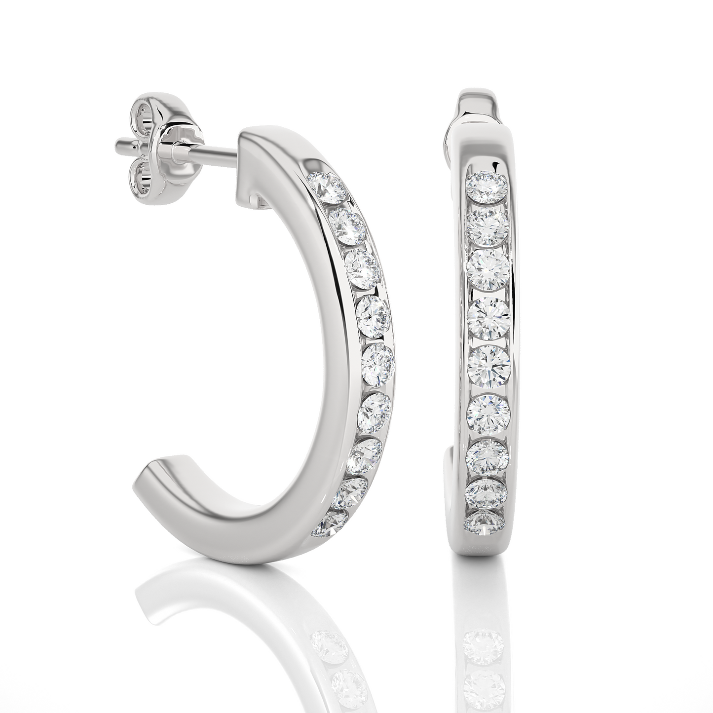 Vertical Mini Hoops/Round Stone Earrings/Gold CVD Diamond Earring/Anniversary Gift/Solitaire Diamond Stud Earring/1 Ct Diamond Earring/Prong Setting/igi Certified/Stud Earring/Ethical Diamond/Silver Earring/Gold Earring/CVD Diamond Earring/E Color Diamond/VS Clarity Diamond/Manmade Diamond/Lab Grown Diamond/Round Cut Diamond