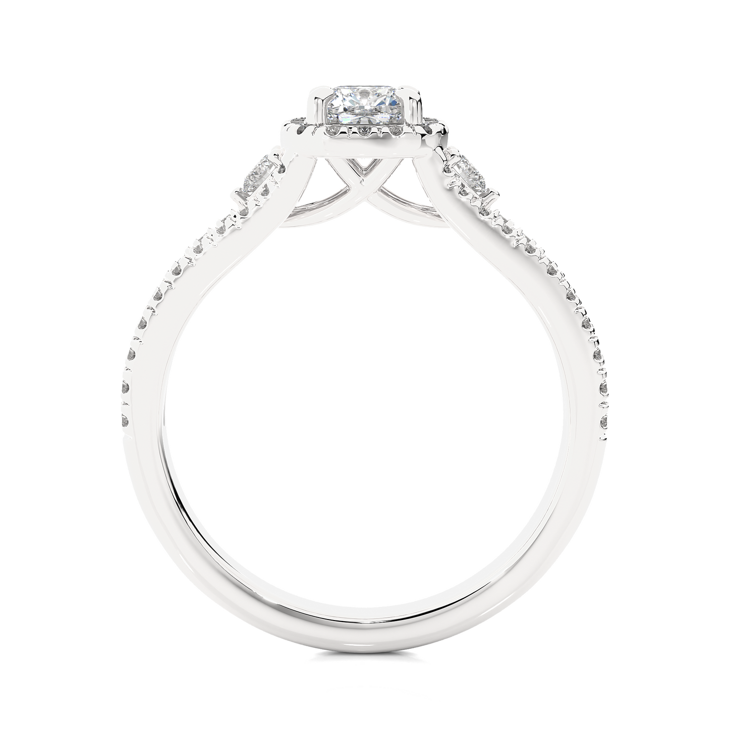 1.01 Ct Cushion Cut E-VS1 Lab Grown Diamond Split Shank Gold Engagement Ring/Wedding Ring/E Color/VS Clarity/1 Ct Diamond Ring/CVD Diamond Ring/Cushion Cut Diamond/Round Diamond Side Stone/Prong Set/Pave Set/Halo Set/10k Gold/14k Gold/18k Gold/Yellow Gold/White Gold/Rose Gold/Anniversary Gift