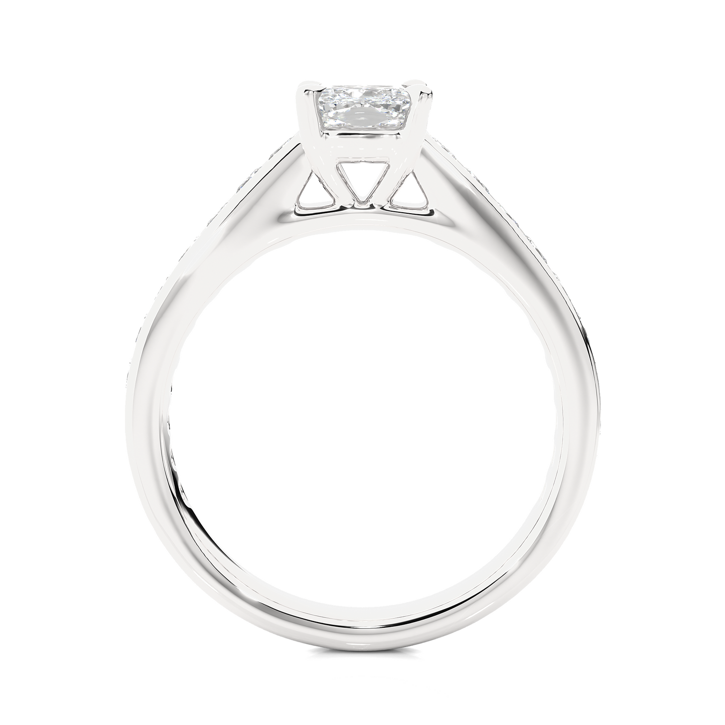 1.6 Ct Cushion Cut Lab Grown Diamond Gold Engagement Ring/Wedding Ring/F Color/VS Clarity/1 Ct Diamond Ring/CVD Diamond Ring/Cushion Cut Diamond/Princess Diamond Side Stone/Prong Set/Pave Set/10k Gold/14k Gold/18k Gold/Yellow Gold/White Gold/Rose Gold/Anniversary Gift