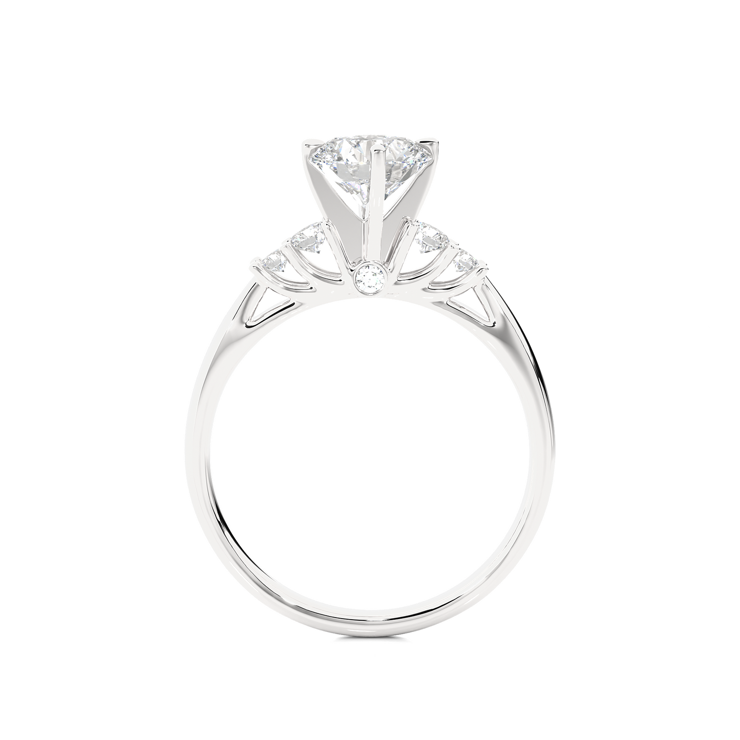 1.01 Ct Round Cut E-VS1 Lab Grown Diamond Engagement Ring/Wedding Ring/E Color/VS Clarity/1 Ct Diamond Ring/CVD Diamond Ring/Round Cut Diamond/Round Diamond Side Stone/Prong Set/Pave Set/10k Gold/14k Gold/18k Gold/Yellow Gold/White Gold/Rose Gold/Anniversary Gift