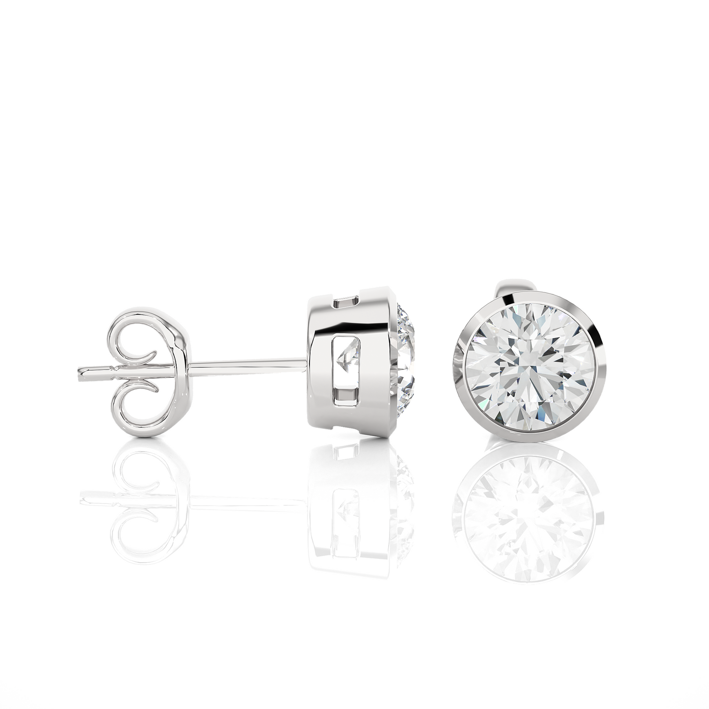 1 ct Bezel Studs/Gold CVD Diamond Earring/Anniversary Gift/Solitaire Diamond Stud Earring/1 Ct Diamond Earring/Prong Setting/igi Certified/Stud Earring/Ethical Diamond/Silver Earring/Gold Earring/CVD Diamond Earring/E Color Diamond/VS Clarity Diamond/Manmade Diamond/Lab Grown Diamond/Round Cut Diamond