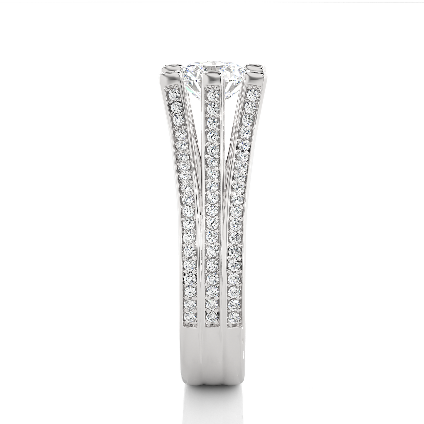 1.05 Ct Round Cut Lab Grown Diamond Engagement Ring/Wedding Ring/E Color/VS Clarity/1 Ct Diamond Ring/CVD Diamond Ring/Round Cut Diamond/Round Diamond Side Stone/Prong Set/Pave Set/10k Gold/14k Gold/18k Gold/Yellow Gold/White Gold/Rose Gold/Anniversary Gift