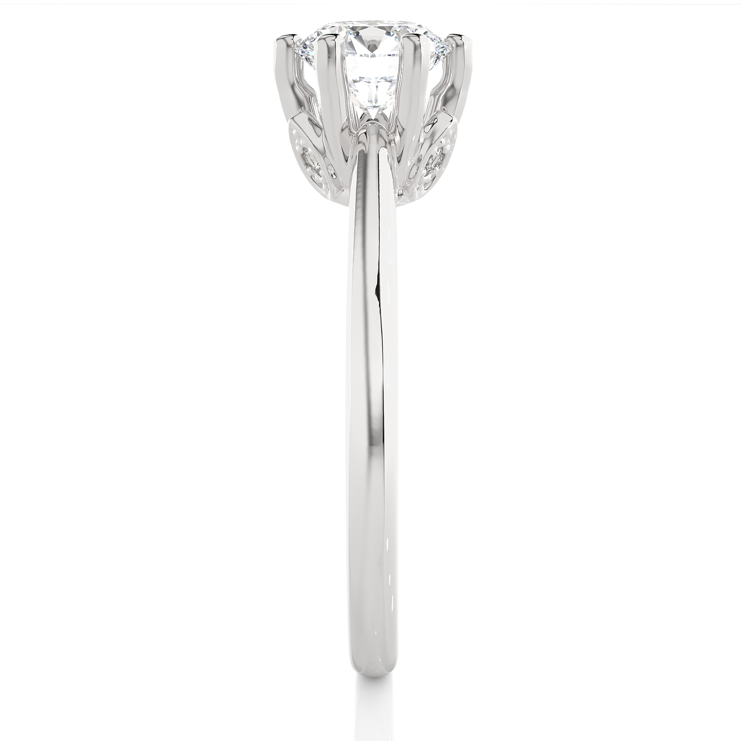 1.03 Ct Round Cut Lab Grown Diamond Six Prong Engagement Ring/Six Prong Setting/Round Cut Diamond/CVD Diamond Ring/1 Ct Diamond Ring/10k Gold/14k Gold/18k Gold/Yellow Gold/Rose Gold/White Gold