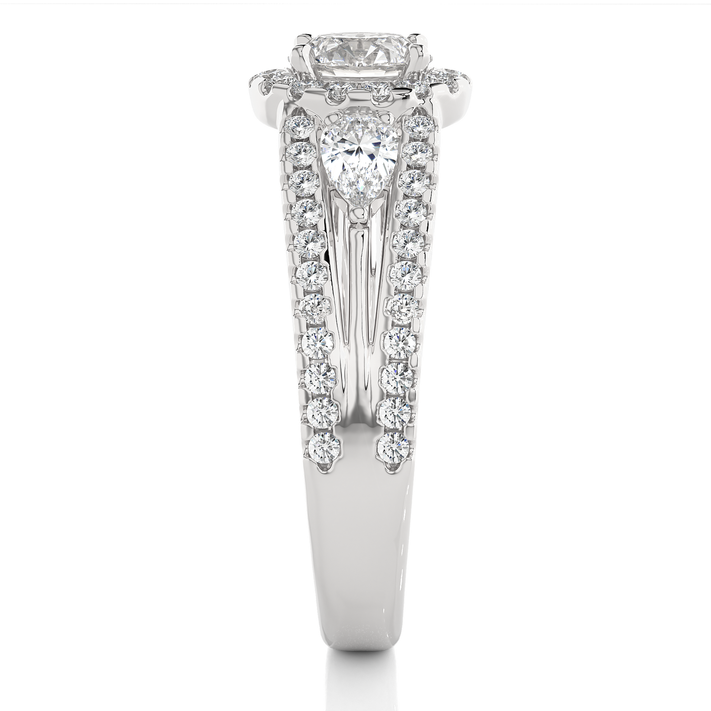 1.18 Ct Round Cut F-VS1 Lab Grown Diamond Gold Engagement Ring/Wedding Ring/F Color/VS Clarity/1 Ct Diamond Ring/CVD Diamond Ring/Round Cut Diamond/Round Diamond Side Stone/Prong Set/Three Stone Set/Halo Set/10k Gold/14k Gold/18k Gold/Yellow Gold/White Gold/Rose Gold/Anniversary Gift