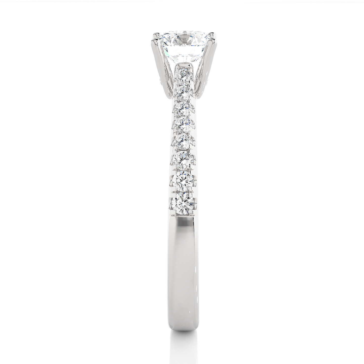 1.0 CT Round Cut Lab Grown Diamond Gold Engagement Ring/Wedding Ring/E Color/VS Clarity/1 Ct Diamond Ring/CVD Diamond Ring/Round Cut Diamond/Round Diamond Side Stone/Prong Set/Pave Set/10k Gold/14k Gold/18k Gold/Yellow Gold/White Gold/Rose Gold/Anniversary Gift