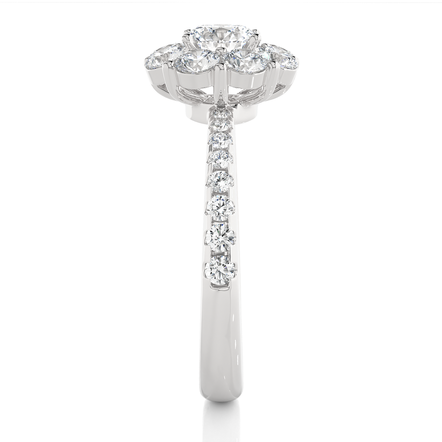 1.09 Ct Round Cut E-VS1 Lab Grown Diamond Halo Engagement Ring/Wedding Ring/E Color/VS Clarity/1 Ct Diamond Ring/CVD Diamond Ring/Round Cut Diamond/Round Diamond Side Stone/Prong Set/Pave Set/10k Gold/14k Gold/18k Gold/Yellow Gold/White Gold/Rose Gold/Anniversary Gift
