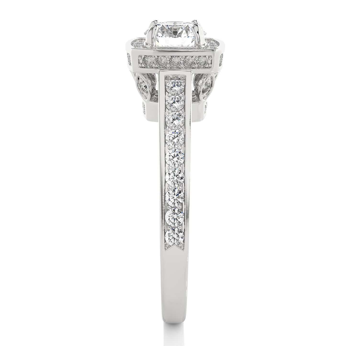 1.16 Ct Round Cut E-VS2 Lab Grown Diamond Gold Engagement Ring/Wedding Ring/E Color/VS Clarity/1 Ct Diamond Ring/CVD Diamond Ring/Round Cut Diamond/Round Diamond Side Stone/Prong Set/Pave Set/Halo Set/10k Gold/14k Gold/18k Gold/Yellow Gold/White Gold/Rose Gold/Anniversary Gift