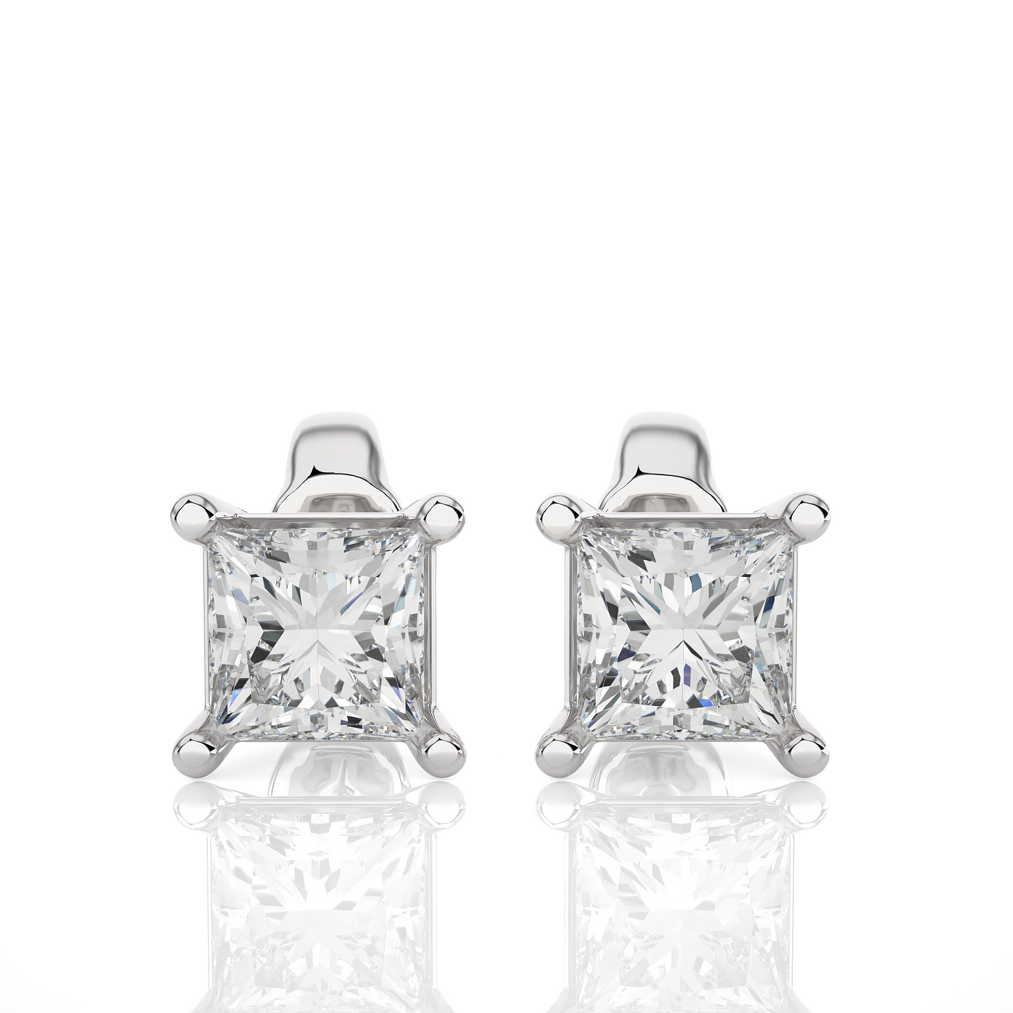 1.00 Ct Princess Cut F-VS Lab Grown Diamond Gold Stud Earring/Gold CVD Diamond Earring/Anniversary Gift/Solitaire Diamond Stud Earring/1 Ct Diamond Earring/Prong Setting/igi Certified/Stud Earring/Ethical Diamond/Silver Earring/Gold Earring/CVD Diamond Earring/F Color Diamond/VS Clarity Diamond/Manmade Diamond/Lab Grown Diamond/Princess Cut Diamond