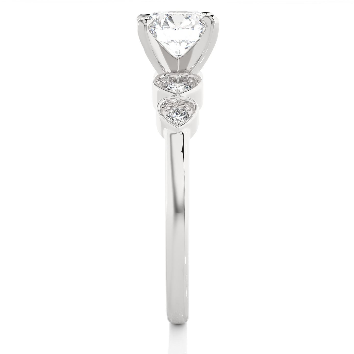 1.53 Ct Round Cut E-VS1 Lab Grown Diamond Gold Engagement Ring/Wedding Ring/E Color/VS Clarity/1 Ct Diamond Ring/CVD Diamond Ring/Round Cut Diamond/Round Diamond Side Stone/Prong Set/Pave Set/10k Gold/14k Gold/18k Gold/Yellow Gold/White Gold/Rose Gold/Anniversary Gift