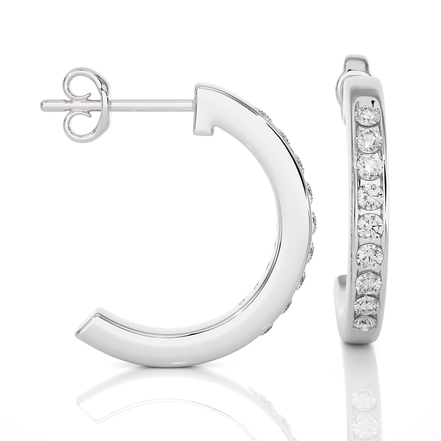Vertical Mini Hoops/Round Stone Earrings/Gold CVD Diamond Earring/Anniversary Gift/Solitaire Diamond Stud Earring/1 Ct Diamond Earring/Prong Setting/igi Certified/Stud Earring/Ethical Diamond/Silver Earring/Gold Earring/CVD Diamond Earring/E Color Diamond/VS Clarity Diamond/Manmade Diamond/Lab Grown Diamond/Round Cut Diamond