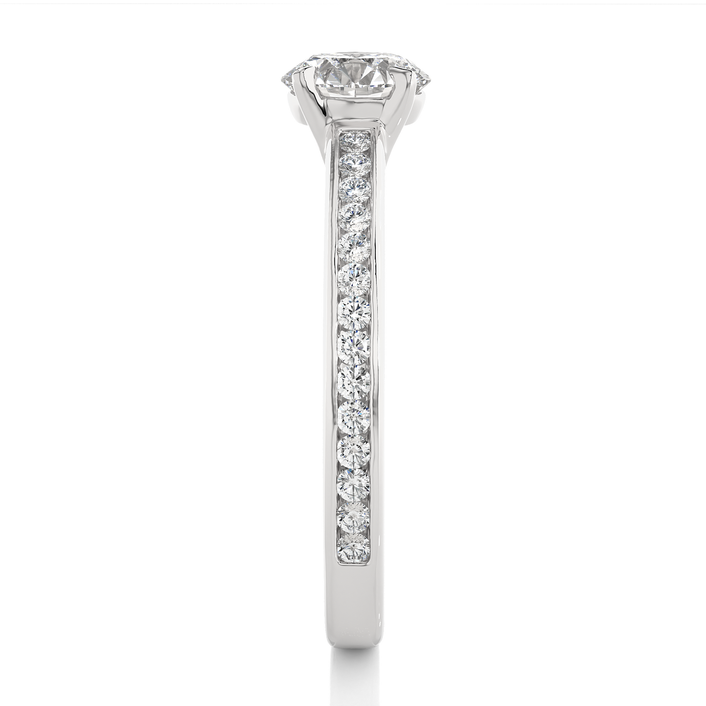 1.46 Ct Round Cut E-VS Lab Grown Diamond Engagement Ring/Wedding Ring/E Color/VS Clarity/1 Ct Diamond Ring/CVD Diamond Ring/Round Cut Diamond/Round Diamond Side Stone/Prong Set/Pave Set/10k Gold/14k Gold/18k Gold/Yellow Gold/White Gold/Rose Gold/Anniversary Gift