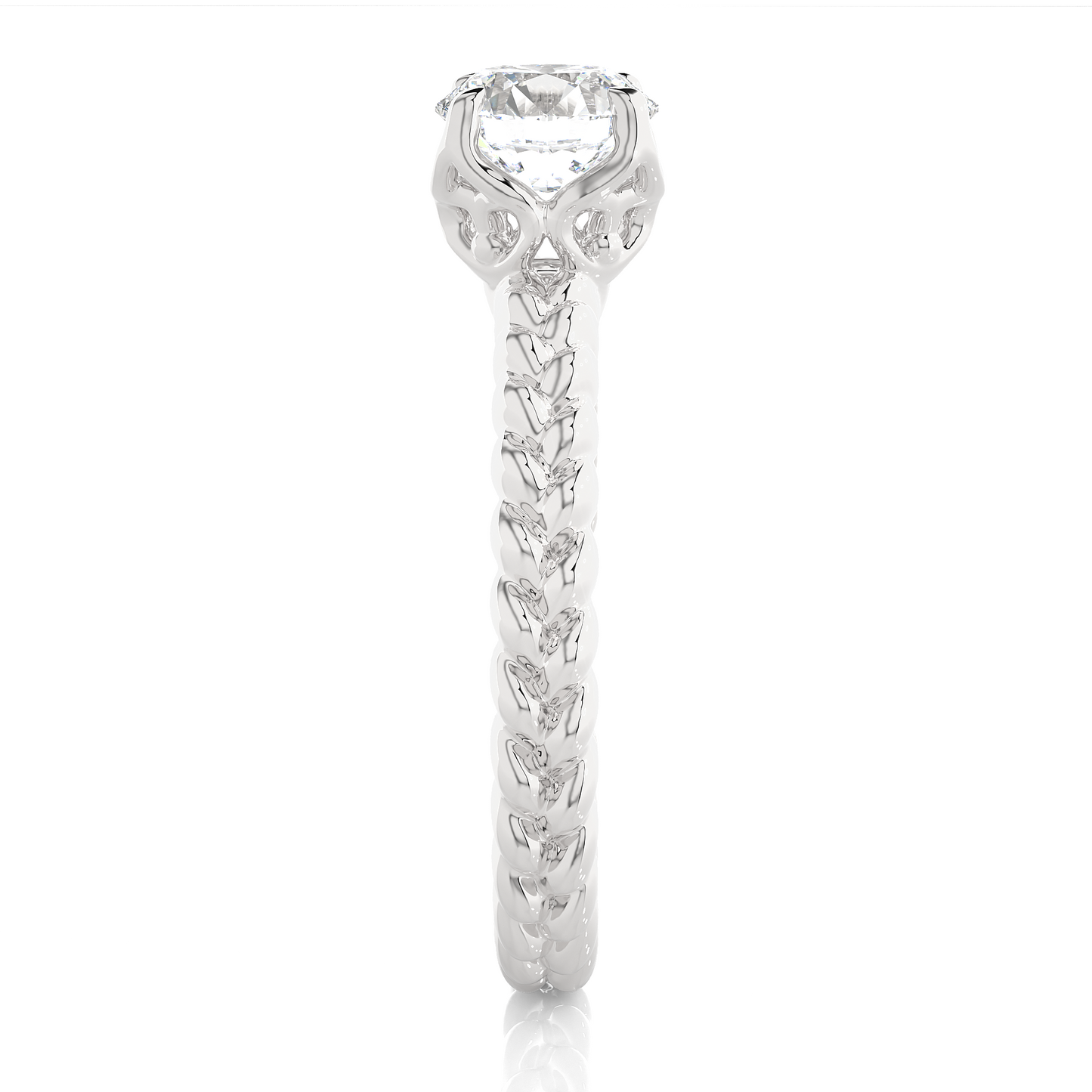 1.5 ct Braid Solitaire Ring/Engagement Ring/Wedding Ring/F Color/VS Clarity/1 Ct Diamond Ring/CVD Diamond Ring/Round Cut Diamond/Prong Set/10k Gold/14k Gold/18k Gold/Yellow Gold/White Gold/Rose Gold/Anniversary Gift