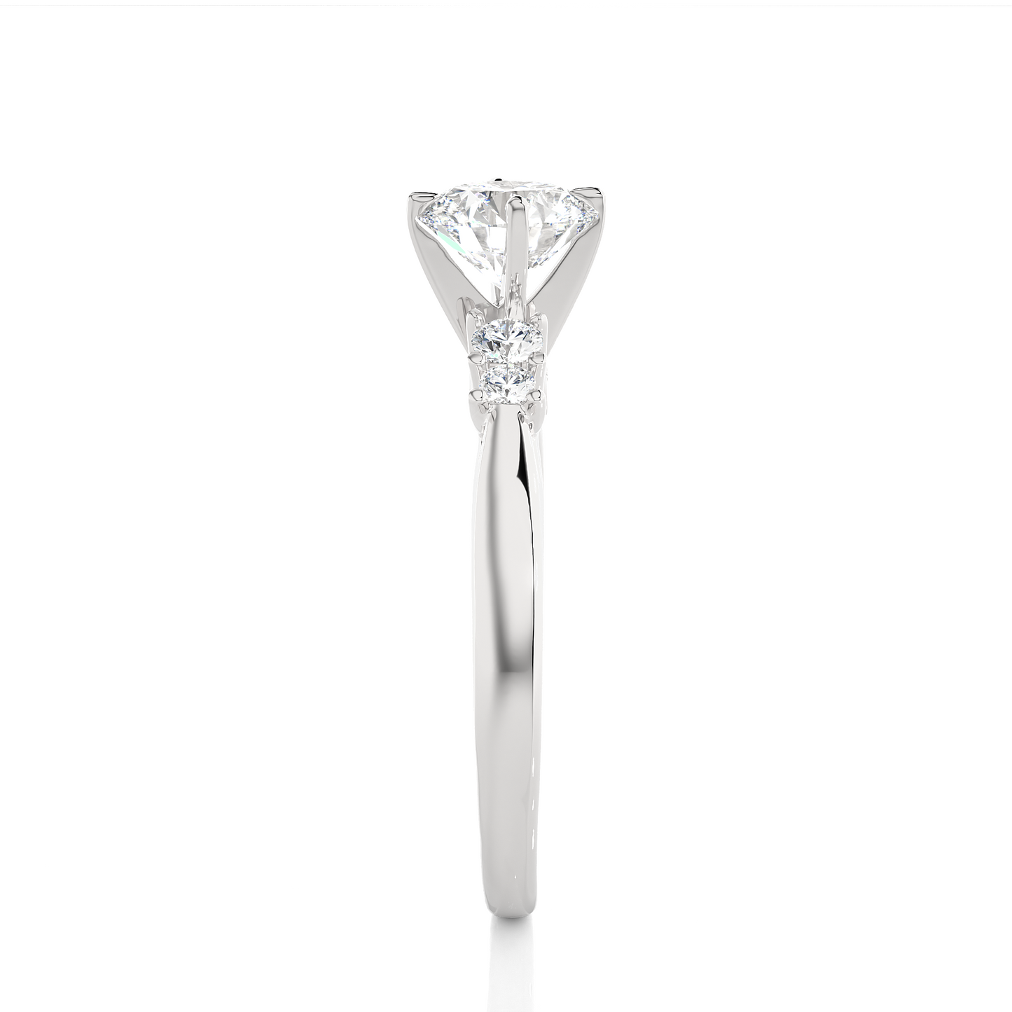 1.01 Ct Round Cut E-VS1 Lab Grown Diamond Engagement Ring/Wedding Ring/E Color/VS Clarity/1 Ct Diamond Ring/CVD Diamond Ring/Round Cut Diamond/Round Diamond Side Stone/Prong Set/Pave Set/10k Gold/14k Gold/18k Gold/Yellow Gold/White Gold/Rose Gold/Anniversary Gift