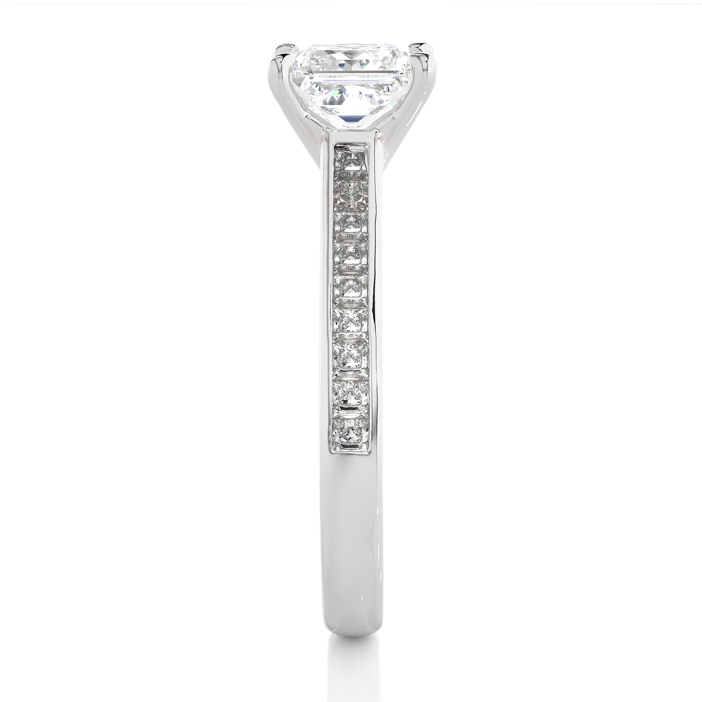 1.95 Ct Princess Cut F-VS1 Lab Grown Diamond Gold Engagement Ring/Wedding Ring/F Color/VS Clarity/1 Ct Diamond Ring/CVD Diamond Ring/Round Cut Diamond/Round Diamond Side Stone/Prong Set/Pave Set/10k Gold/14k Gold/18k Gold/Yellow Gold/White Gold/Rose Gold/Anniversary Gift