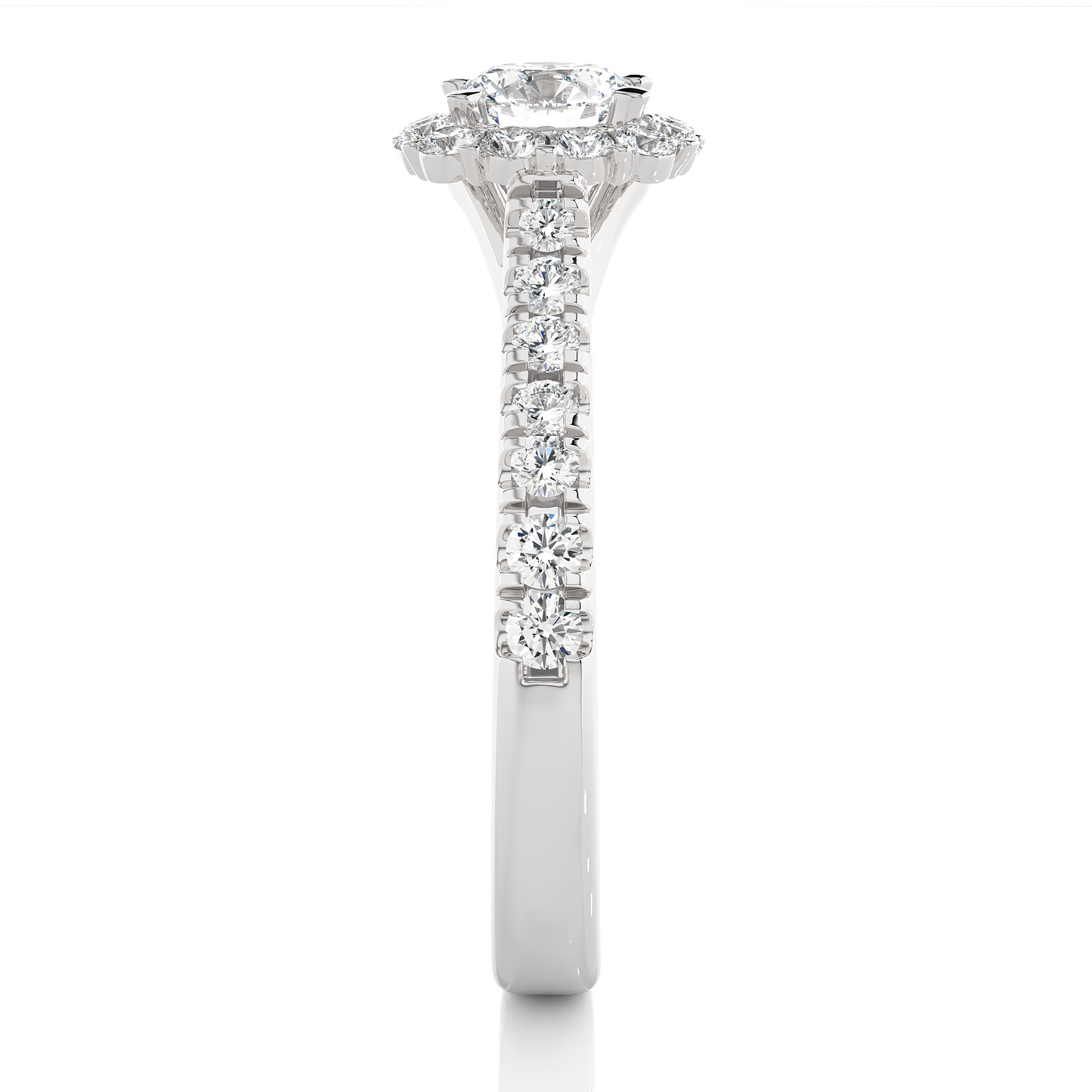 1.01 Ct Round Cut E-VS Lab Grown Diamond Gold Halo Engagement Ring/Wedding Ring/E Color/VS Clarity/1 Ct Diamond Ring/CVD Diamond Ring/Round Cut Diamond/Round Diamond Side Stone/Prong Set/Pave Set/Halo Set/10k Gold/14k Gold/18k Gold/Yellow Gold/White Gold/Rose Gold/Anniversary Gift