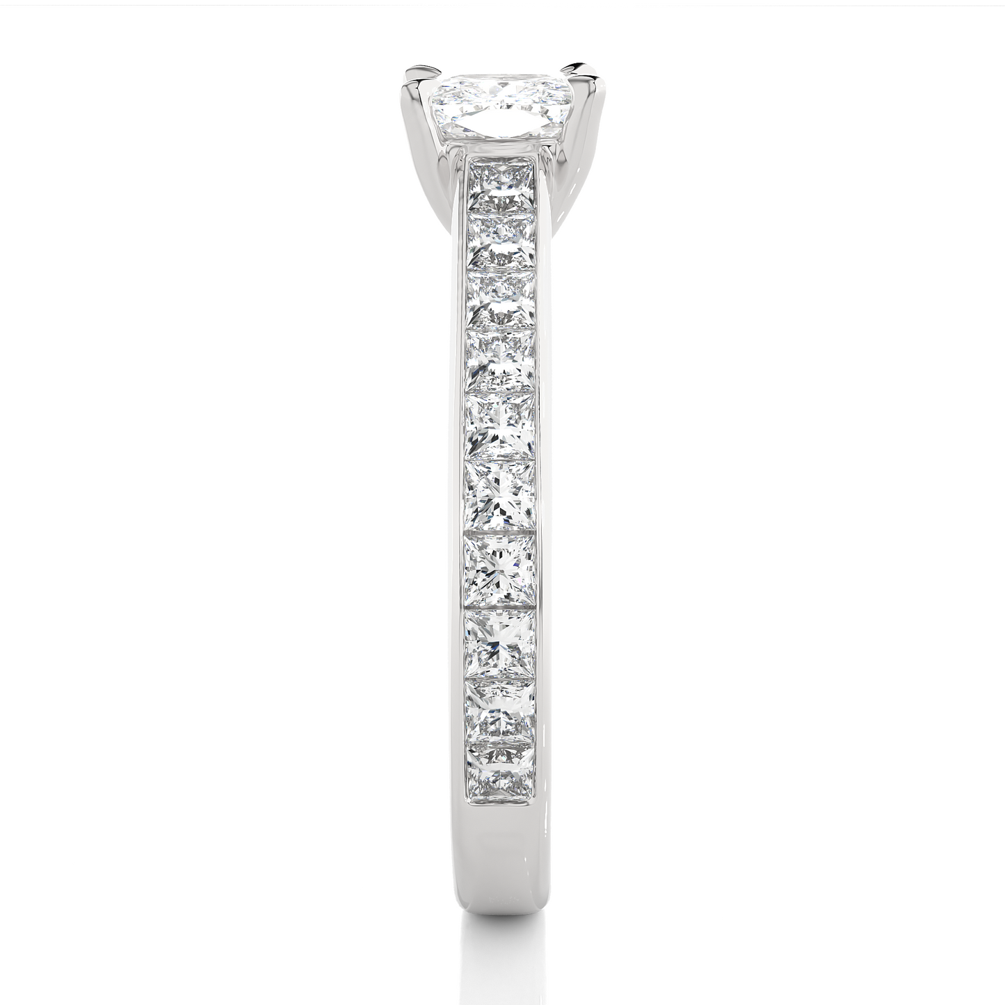 1.6 Ct Cushion Cut Lab Grown Diamond Gold Engagement Ring/Wedding Ring/F Color/VS Clarity/1 Ct Diamond Ring/CVD Diamond Ring/Cushion Cut Diamond/Princess Diamond Side Stone/Prong Set/Pave Set/10k Gold/14k Gold/18k Gold/Yellow Gold/White Gold/Rose Gold/Anniversary Gift