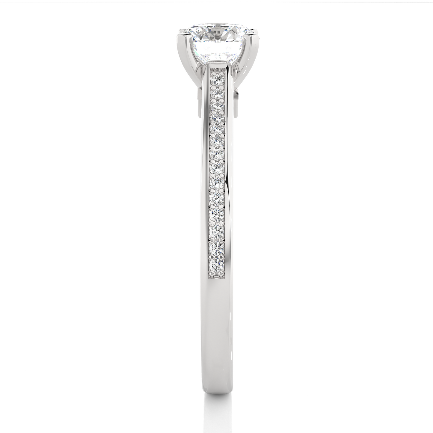 1.16 Ct Round Cut E-VS1 Lab Grown Diamond Engagement Ring/Wedding Ring/E Color/VS Clarity/1 Ct Diamond Ring/CVD Diamond Ring/Round Cut Diamond/Round Diamond Side Stone/Prong Set/Pave Set/10k Gold/14k Gold/18k Gold/Yellow Gold/White Gold/Rose Gold/Anniversary Gift
