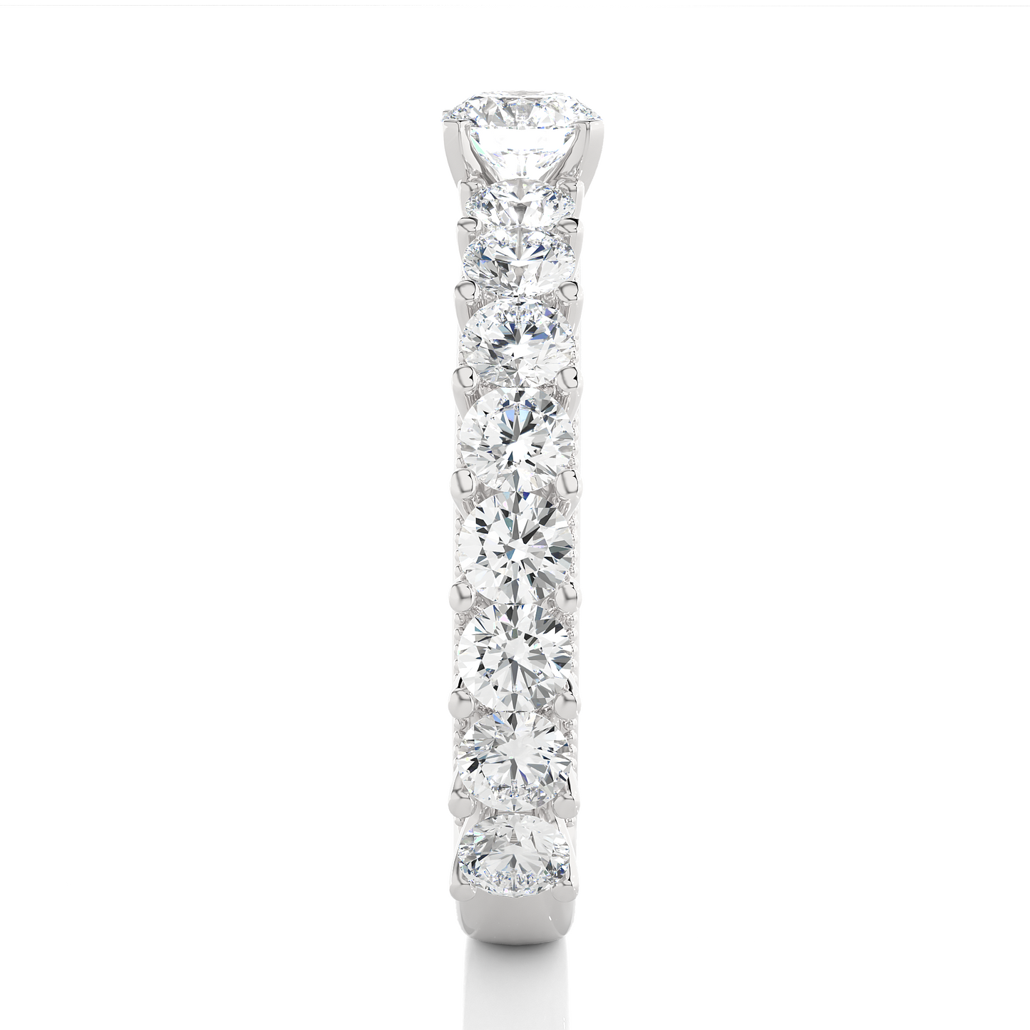 0.5 CT Round Cut Lab Grown Diamond Engagement Ring in Pave Setting/Wedding Ring/E Color/VS Clarity/1 Ct Diamond Ring/CVD Diamond Ring/Round Cut Diamond/Round Diamond Side Stone/Prong Set/Pave Set/10k Gold/14k Gold/18k Gold/Yellow Gold/White Gold/Rose Gold/Anniversary Gift
