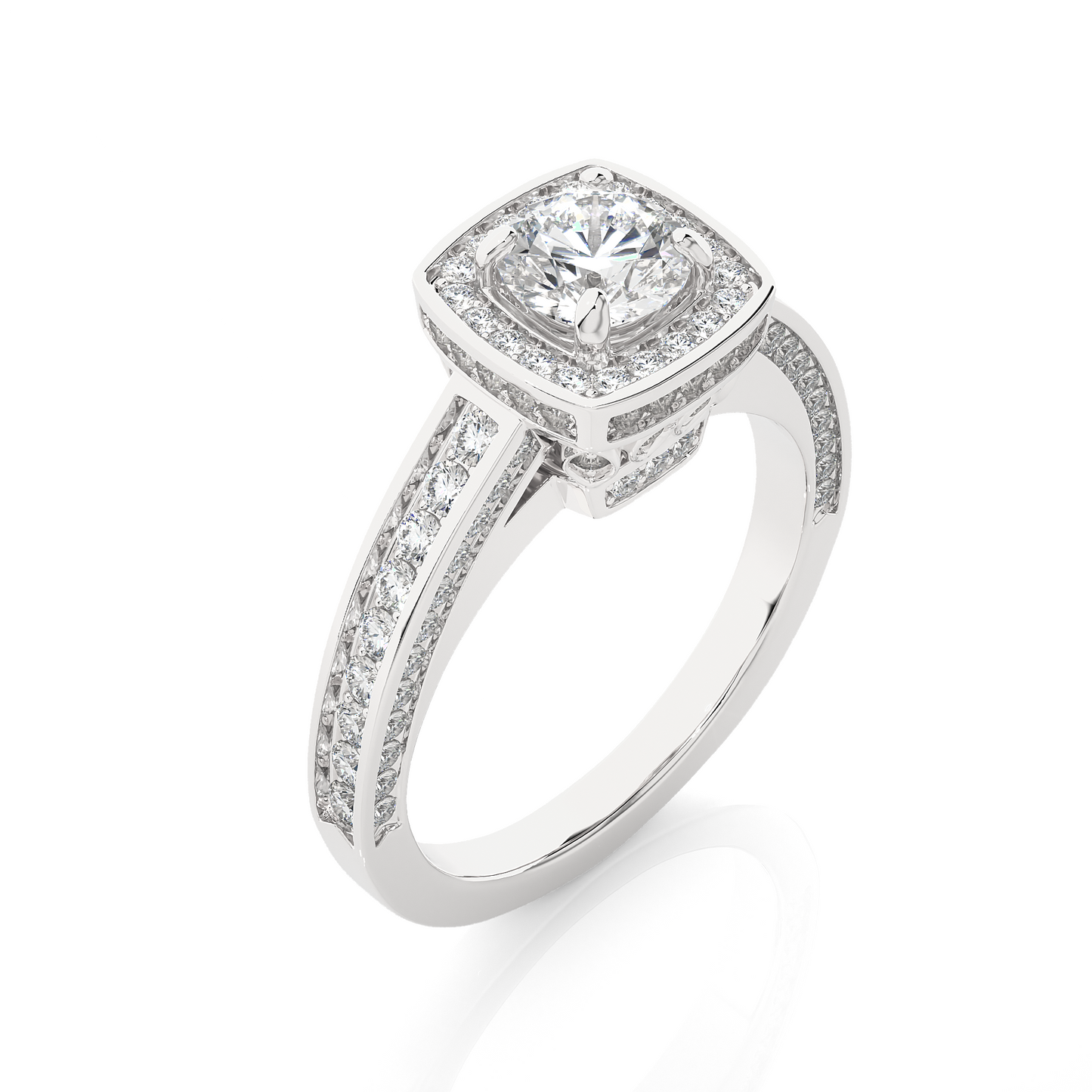 1.16 Ct Round Cut E-VS2 Lab Grown Diamond Gold Engagement Ring/Wedding Ring/E Color/VS Clarity/1 Ct Diamond Ring/CVD Diamond Ring/Round Cut Diamond/Round Diamond Side Stone/Prong Set/Pave Set/Halo Set/10k Gold/14k Gold/18k Gold/Yellow Gold/White Gold/Rose Gold/Anniversary Gift
