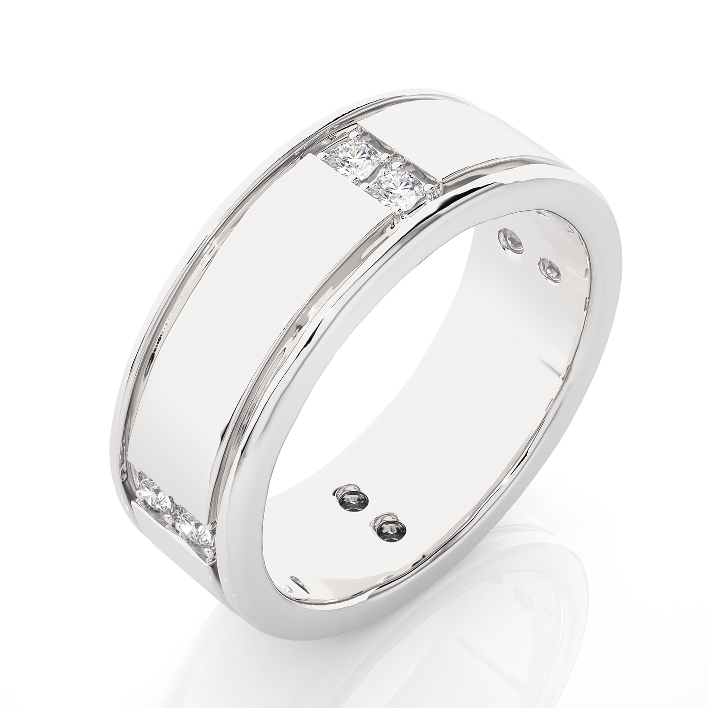 Bar Set Round Cut Ring/Wedding Ring/EF Color/VS Clarity/1 CTW Diamond Band/CVD Diamond Band/Round Cut Diamond/Prong Set/10k Gold/14k Gold/18k Gold/Yellow Gold/White Gold/Rose Gold/Anniversary Gift