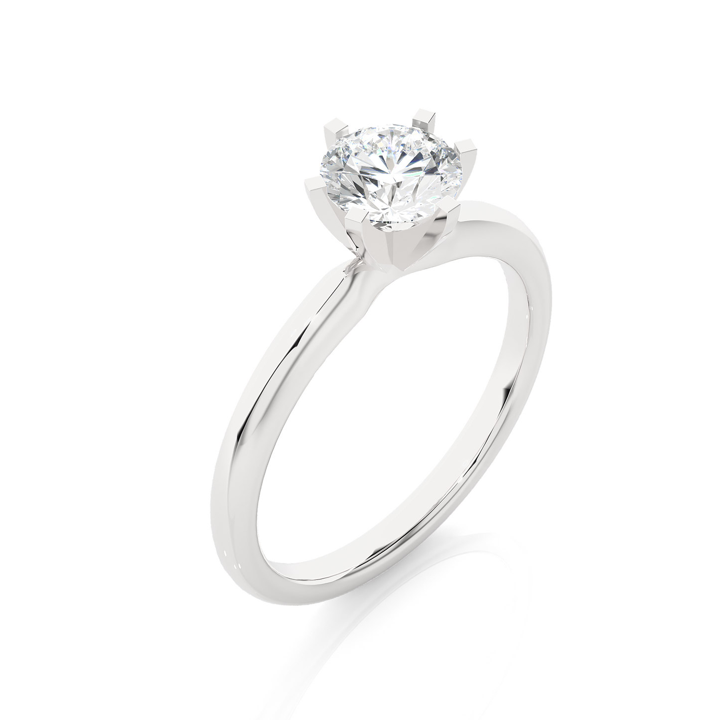 1 ct Six Prong Solitaire Ring/Round Cut Diamond/1 Ct Diamond Ring/Six Prong Setting/CVD Diamond Ring/Engagement Ring/Wedding Ring/White Gold/Rose Gold/Yellow Gold/10k Gold/14k Gold/18k Gold